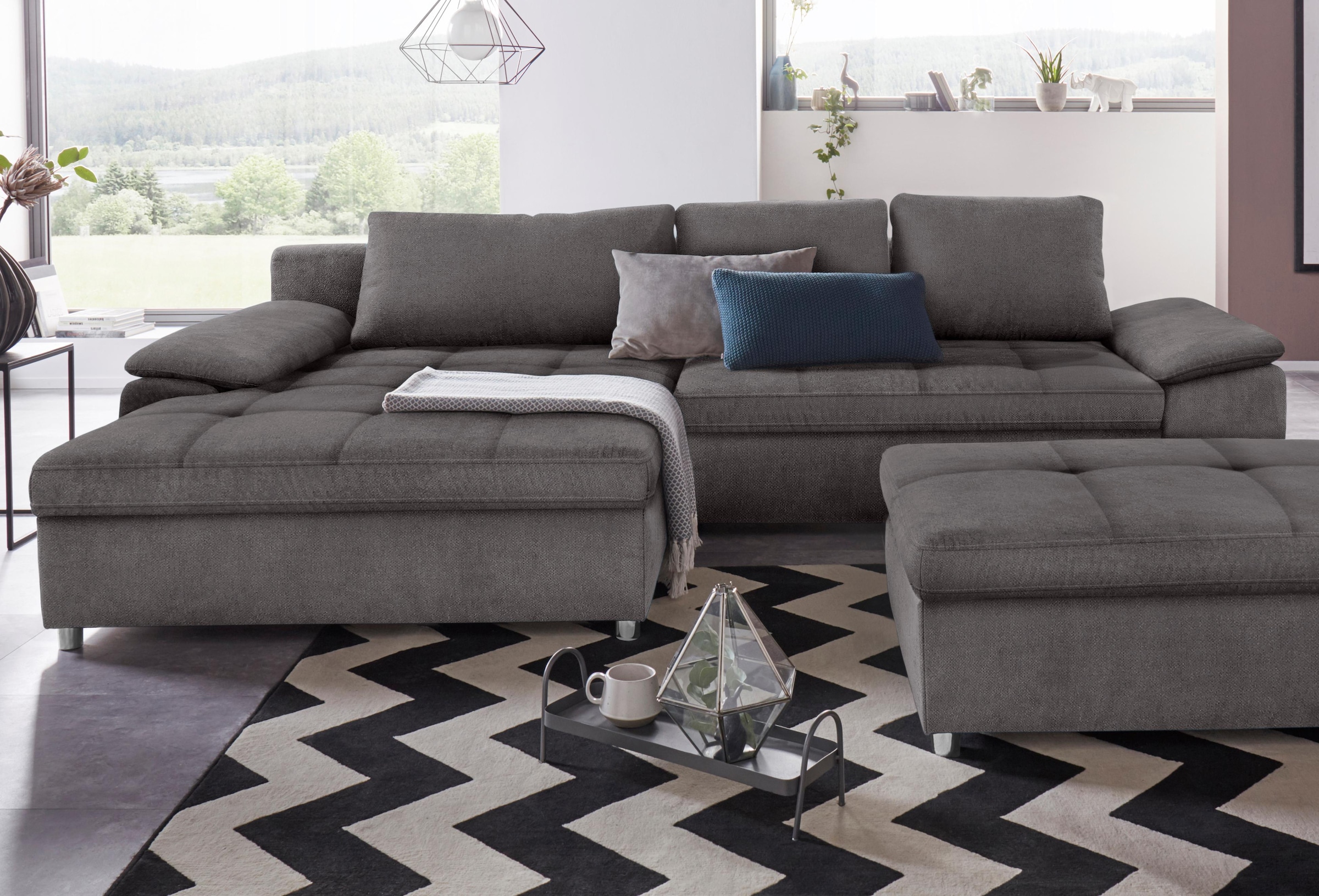 sit&more Ecksofa »Labene L-Form«, wahlweise mit Bettfunktion und Bettkasten, auch als XXL-Variante