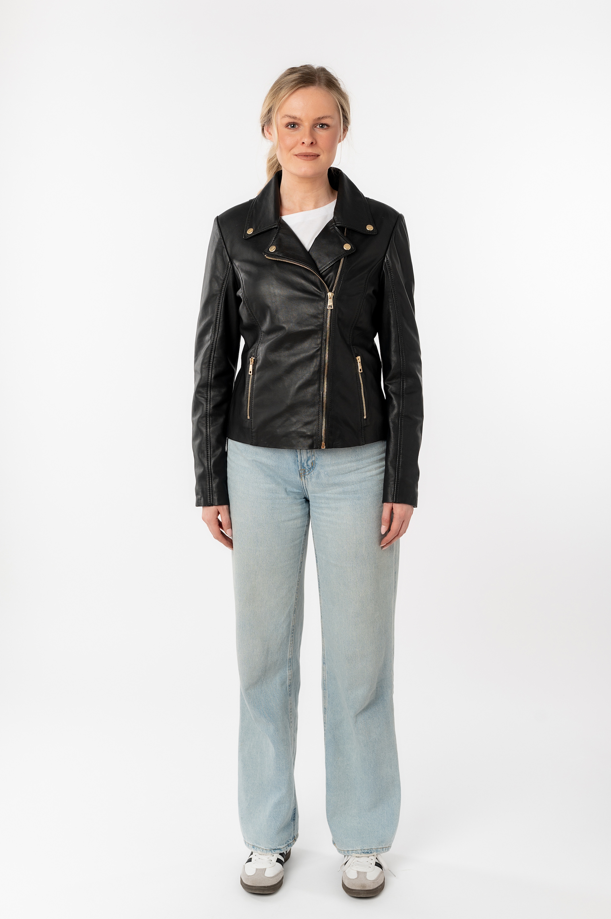 Mauritius Lederjacke »MWFylli«, mit Knopfdetails, Reverskragen
