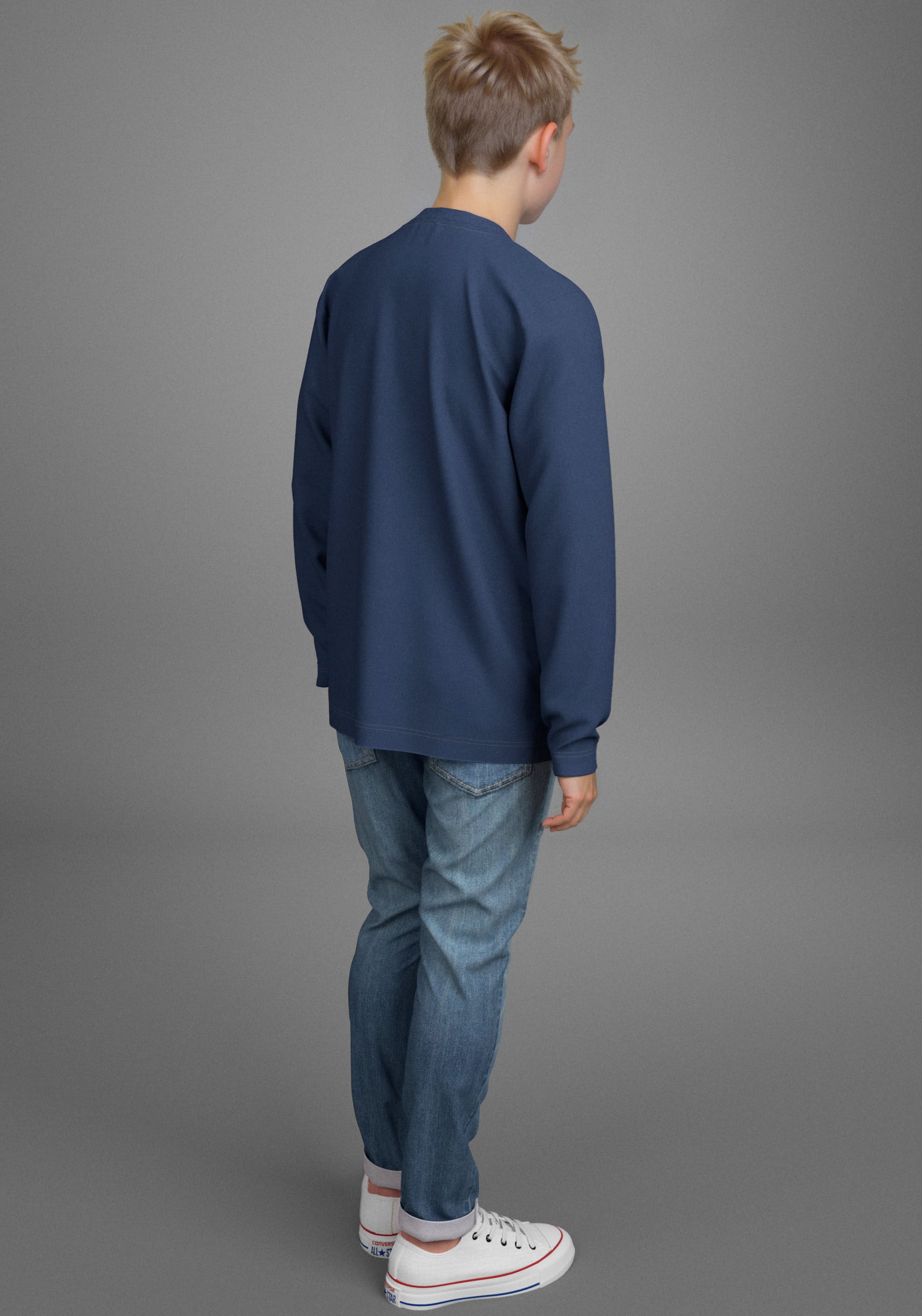 H.I.S Langarmshirt »2er Pack Shirts mit Logoprint«, (Packung, 2 tlg., 2), NEU: HIS für TEENS! 2er Pack Shirts