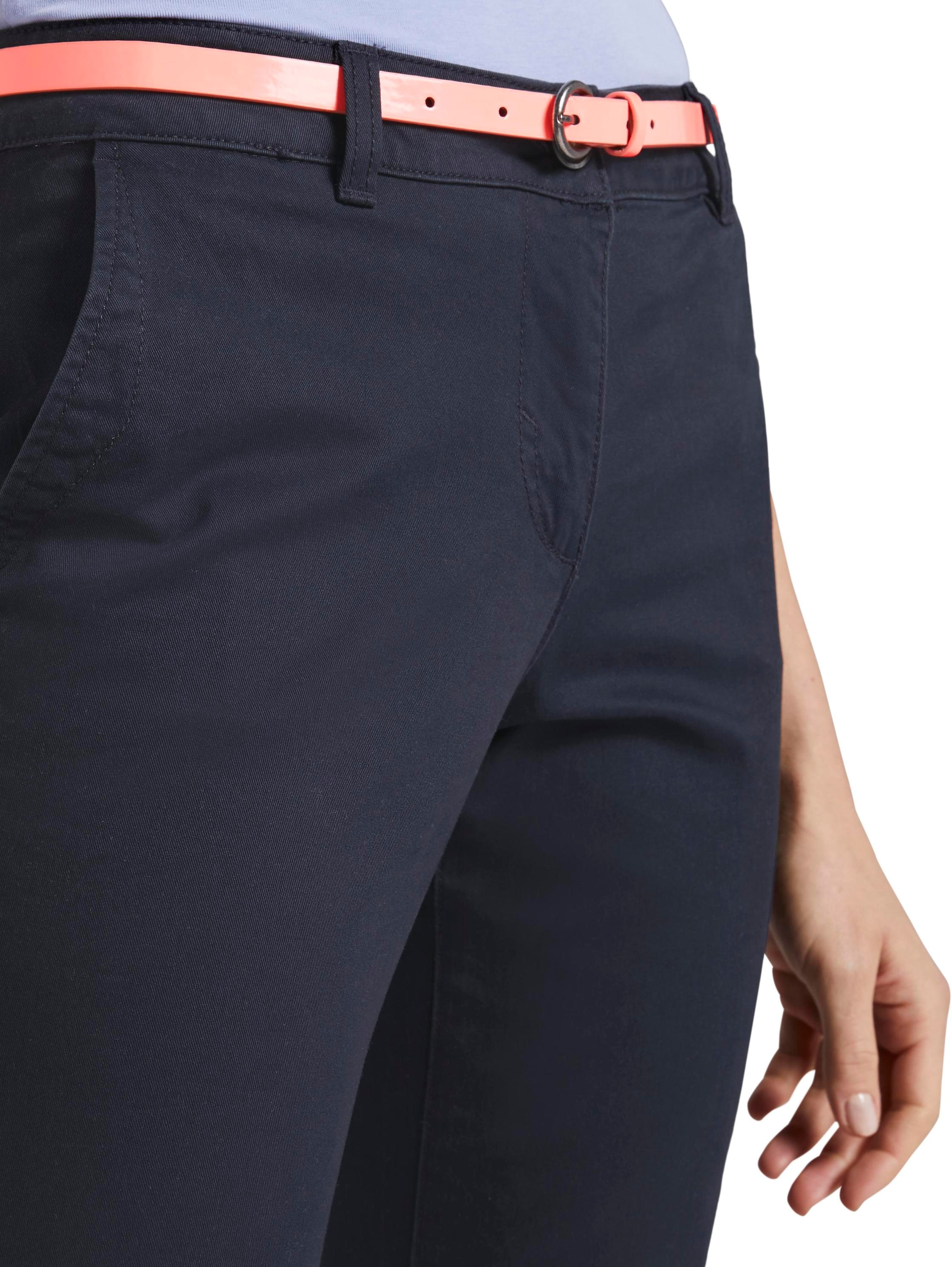 TOM TAILOR Chinohose, mit Gürtel