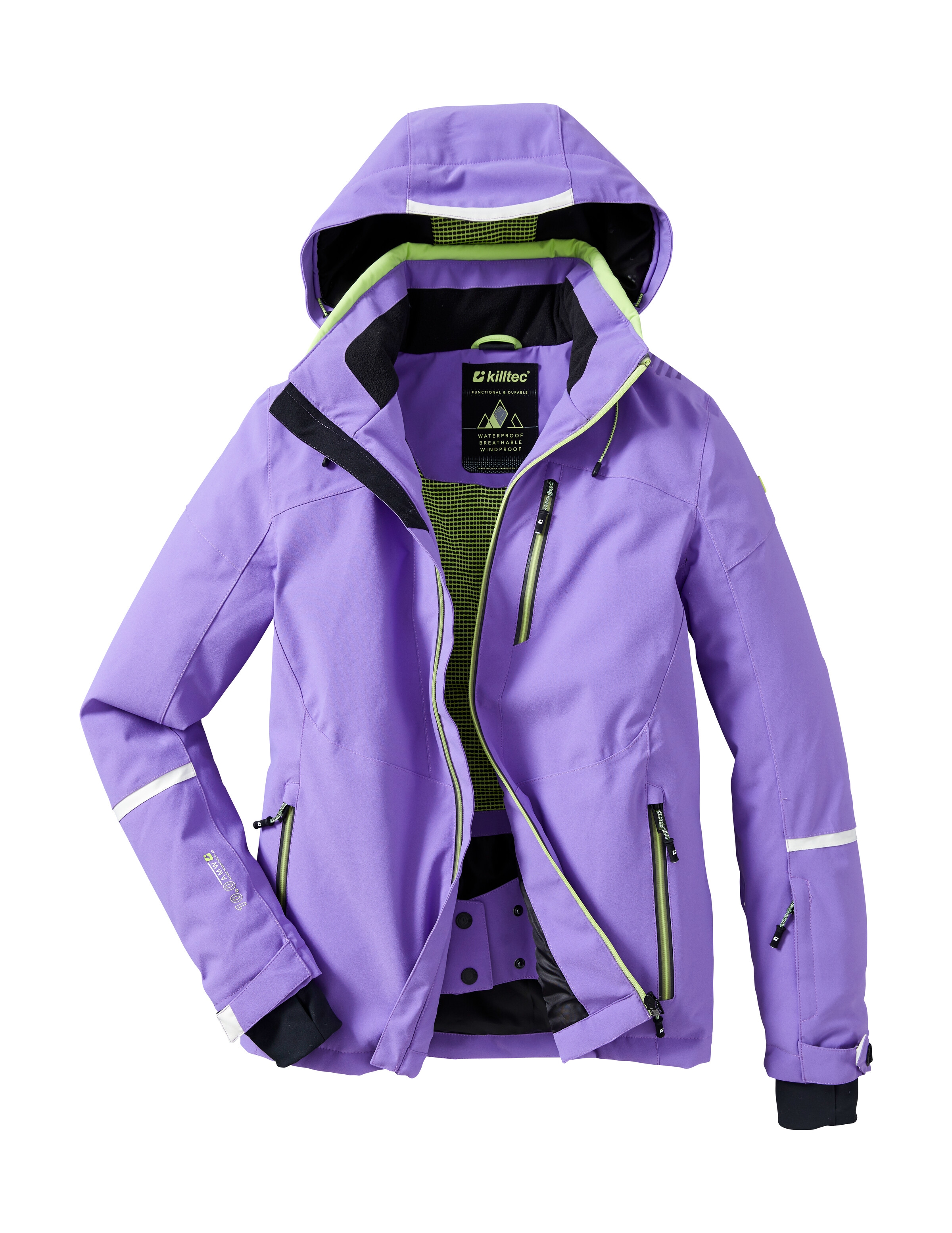 Killtec Skijacke »KSW 81 WMN SKI JCKT«, Wasserdichte, atmungsaktive Winterjacke mit abnehmbarer Kapuze