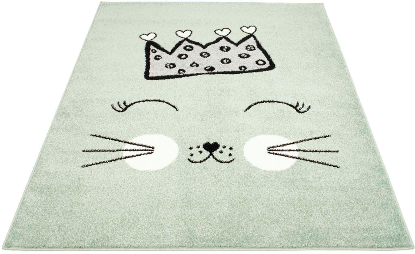 Carpet City Kinderteppich »Bubble Kids 1331«, rechteckig, Spielteppich, Katze, Krone,... kaufen