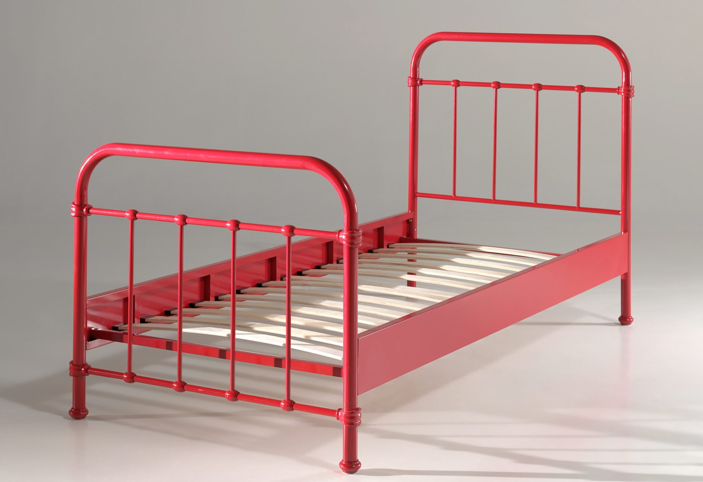 Vipack Einzelbett "New York, Bettgestell Metall, pulverbeschichtet, in zeitlosem Design" H/T ca. 100x210cm, inkl. Lattenrost, sehr stabil gebaut, zwei Breiten und mehrere Farben zu Auswahl