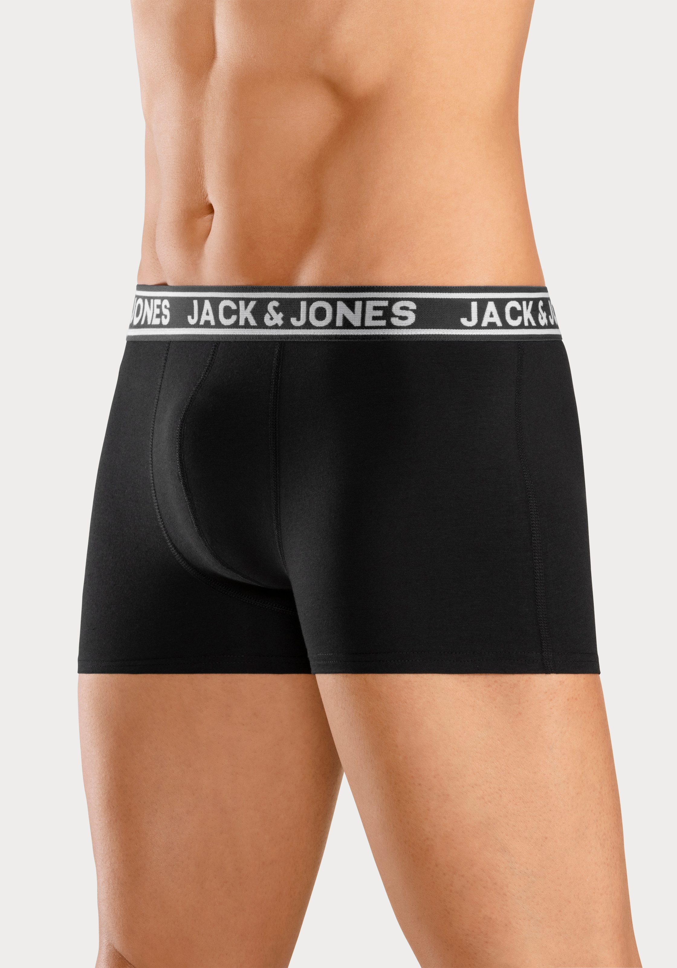Jack & Jones Trunk »JACCRISP im 6er Pack mit Logobund und Stretchkomfort«, (Packung, 6 St.), unifarben mit Farbeinsatz, modisch, eng anliegend, Baumwollmischung