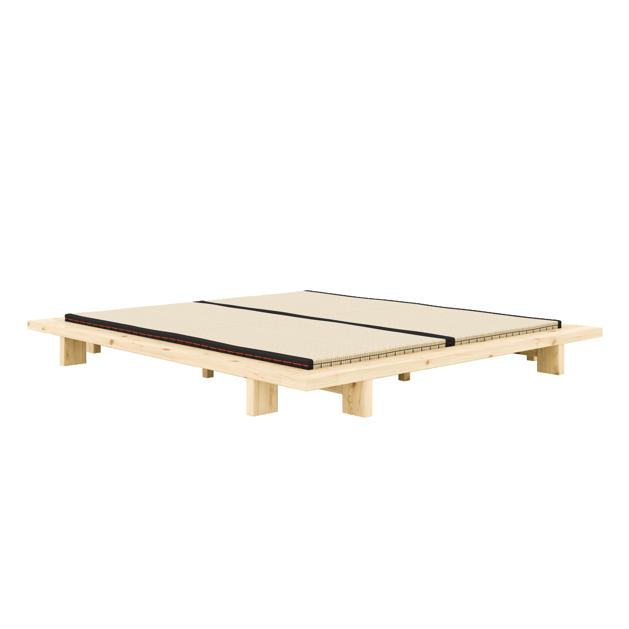 Karup Design Bettgestell »JAPAN BED Bodenbett, Holzrahmen, Futonbett, Holzbett«, Massivholzbett aus Kiefer massiv, ohne Kopfteil