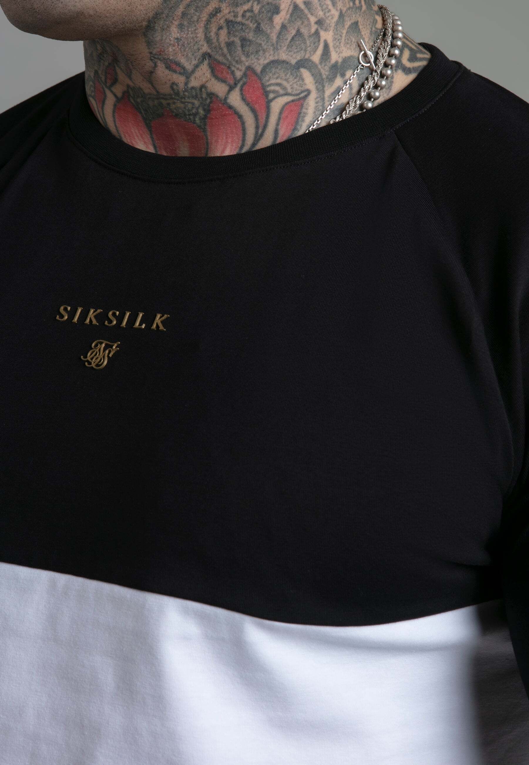 Siksilk T-Shirt »Siksilk T-Shirt Cut and Sew T-Shirt in Black, White«