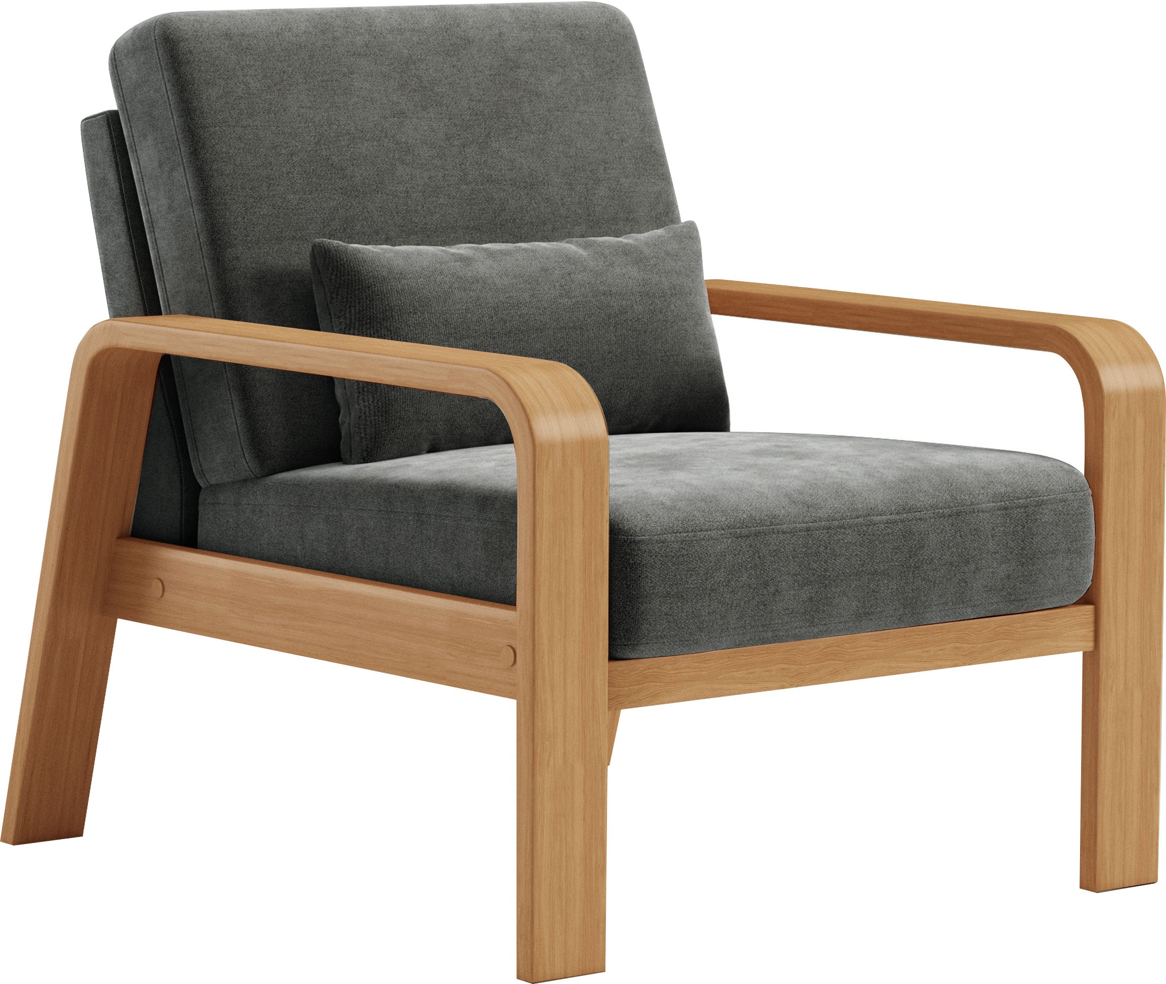 sit&more Sessel »Kolding«, Armlehnen aus eichefarbigem Buchenholz, verschiedene Bezüge und Farben