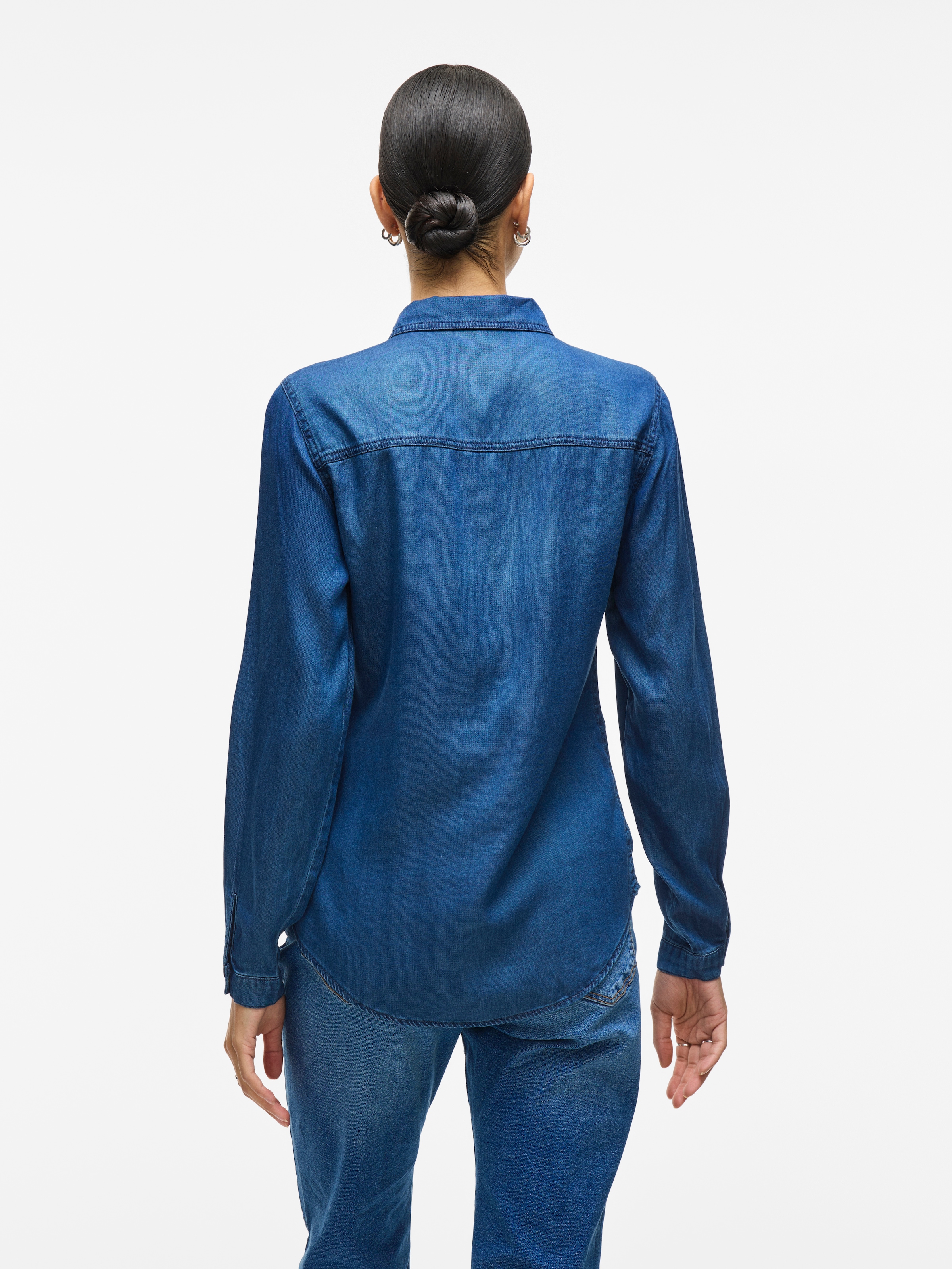 Vila Jeansbluse »VIBISTA«, in leichter Used-Waschung