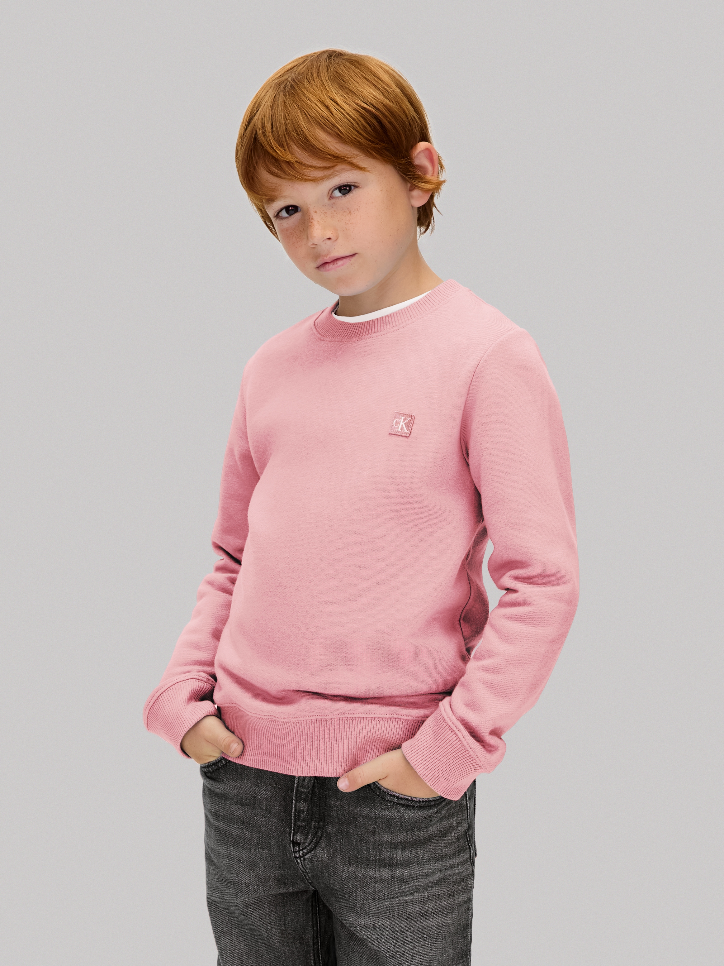 Calvin Klein Jeans Sweatshirt »MONO MINI BADGE REG CN«, für Kinder bis 16 Jahre mit Logoschriftzug
