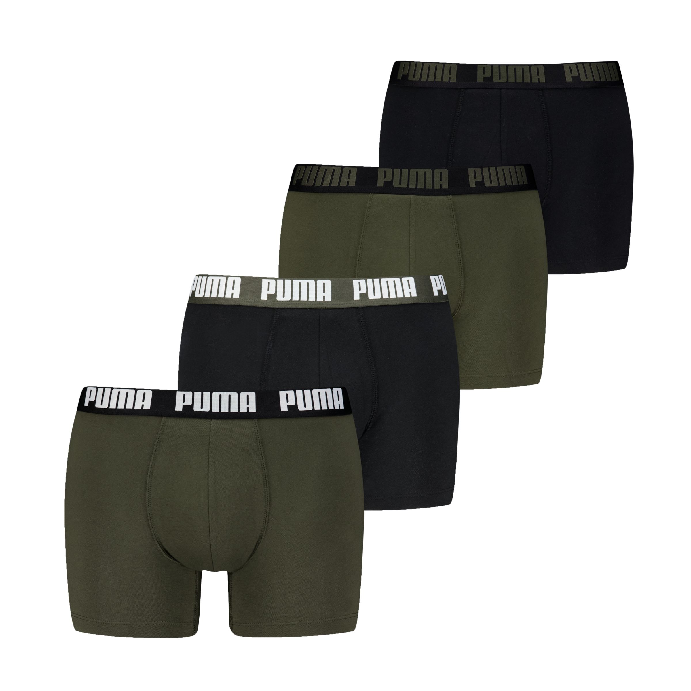 PUMA Boxershorts »PUMA MEN EVERYDAY BOXER 4P ECOM« Packung, 4er Pack, mit breitem Logo-Webbund