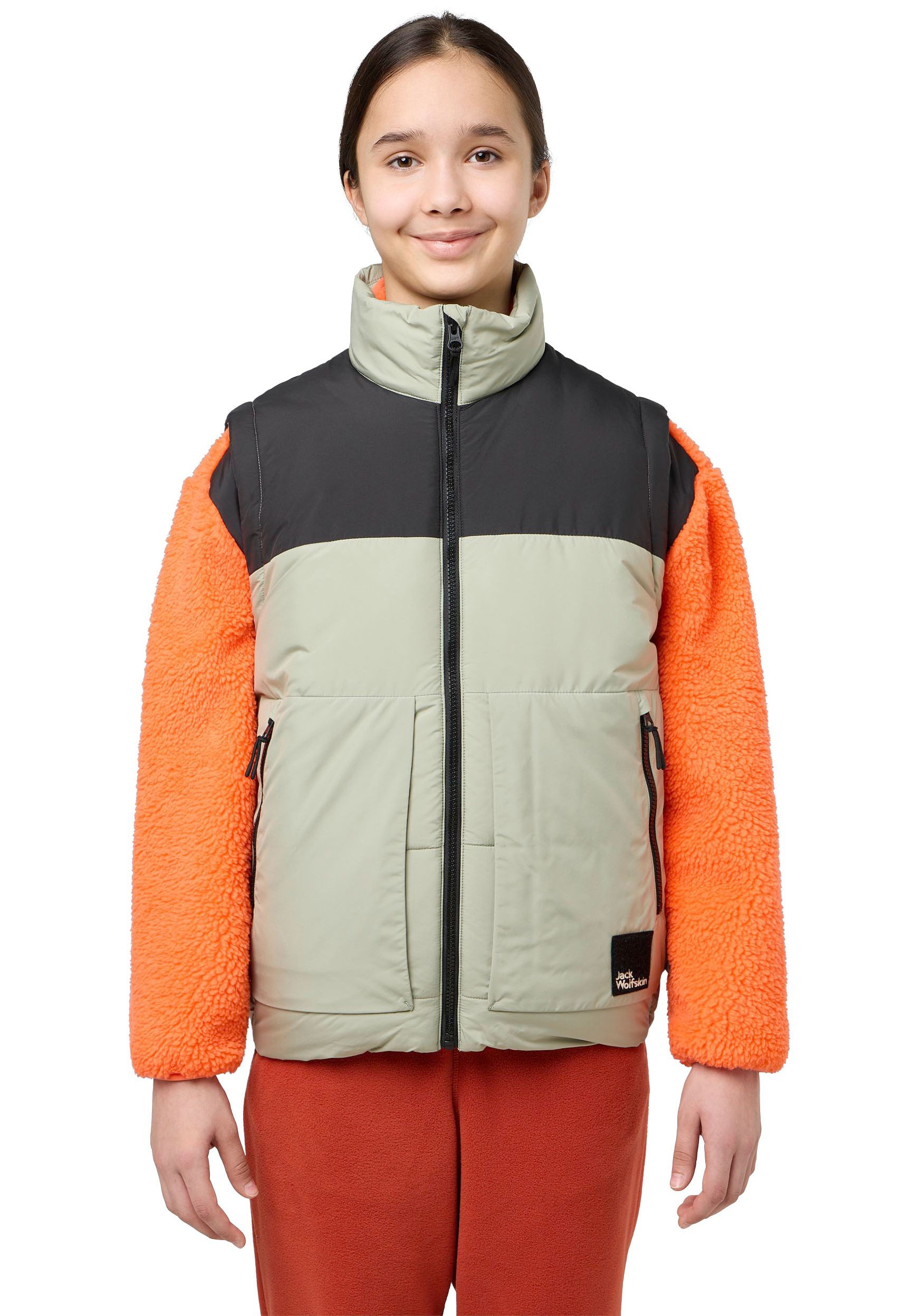 Jack Wolfskin Steppweste "TEEN für Kinder" für Kinder, mit hochschliessendem Kragen