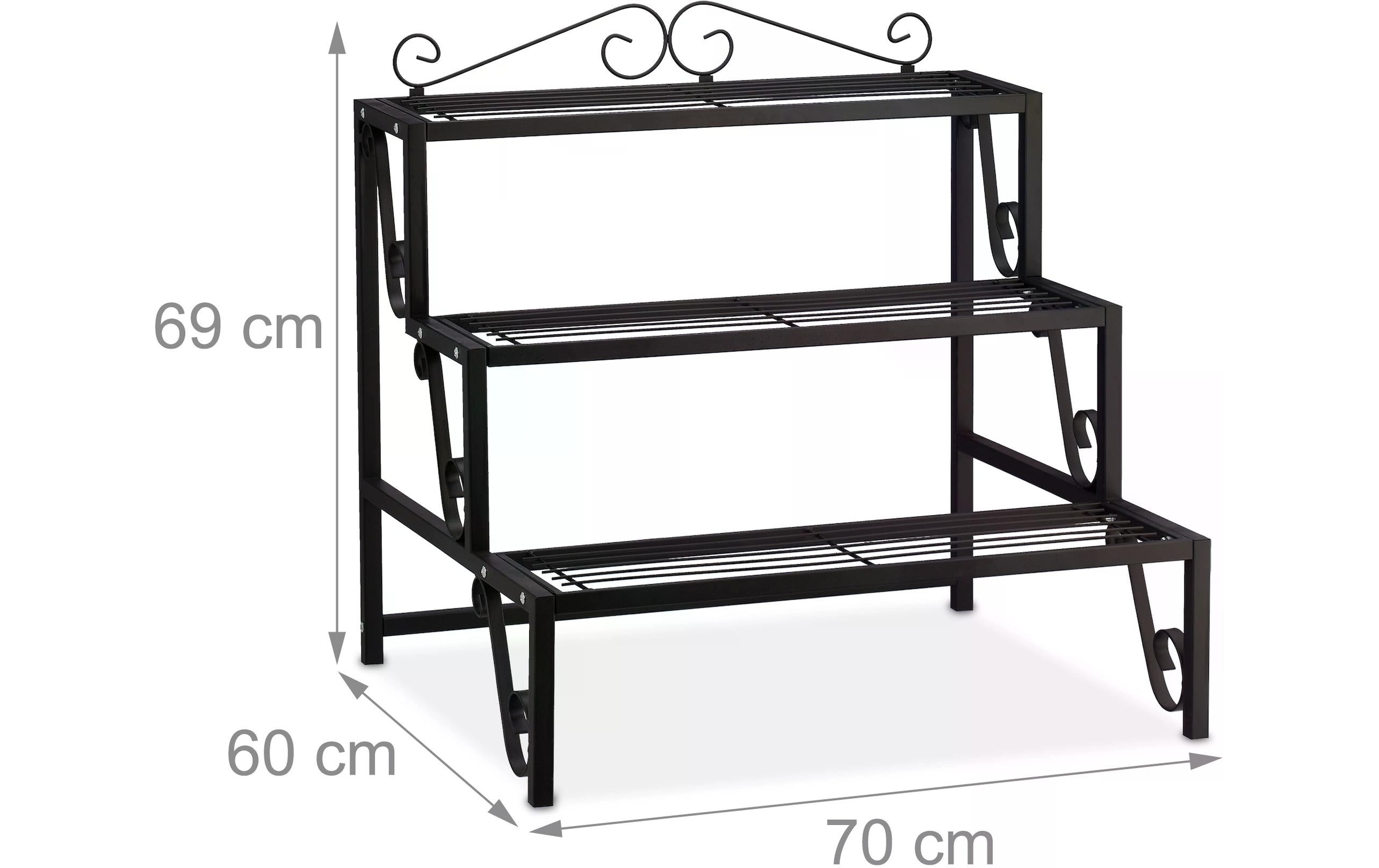 relaxdays Pflanzentreppe »69 cm Schwarz«