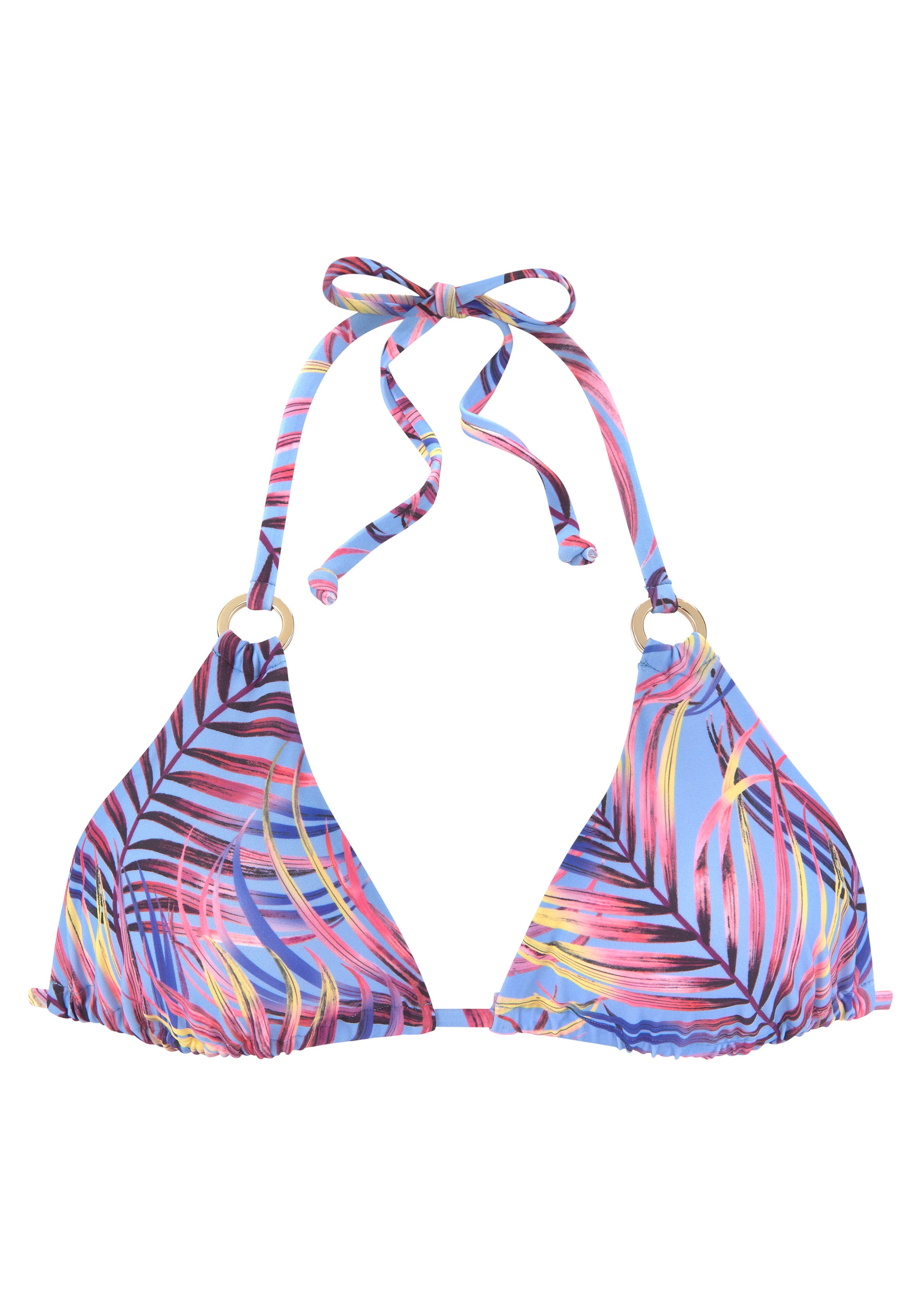 LASCANA Triangel-Bikini-Top »Breese«, mit goldfarbenen Zierringen