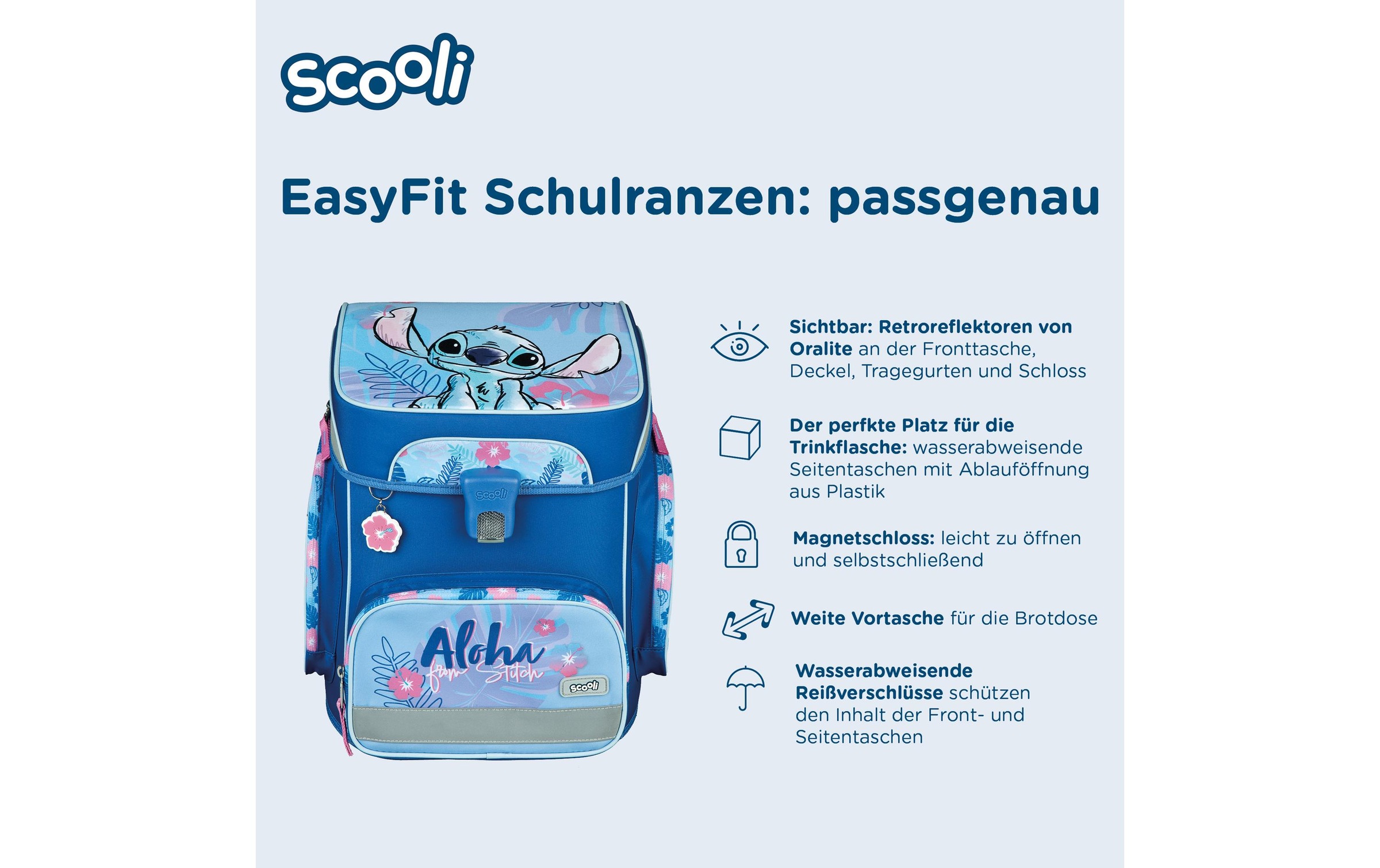 Scooli Schulranzen »5-teilig Lilo & Stitch, 18 l«