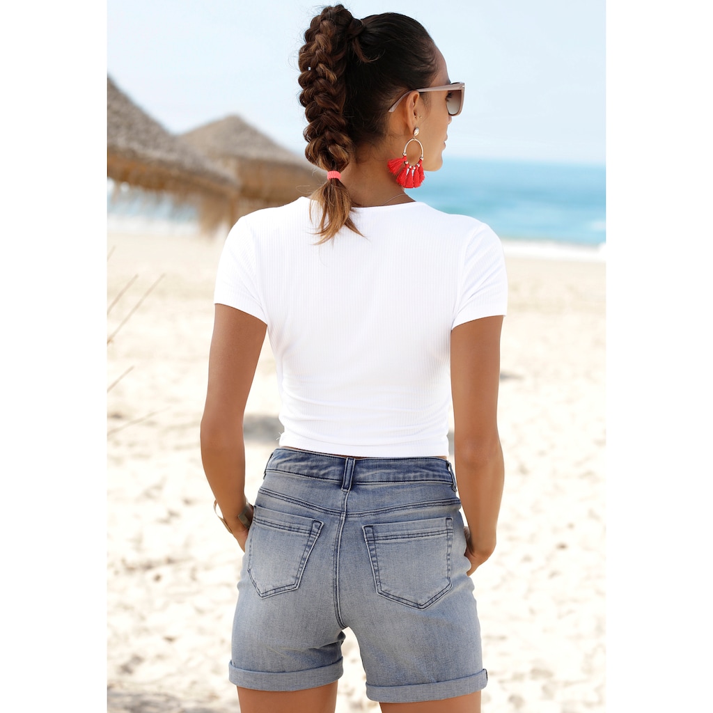 Buffalo Jeansshorts, in High-waist-Form, kurze Hose mit Stretchanteil