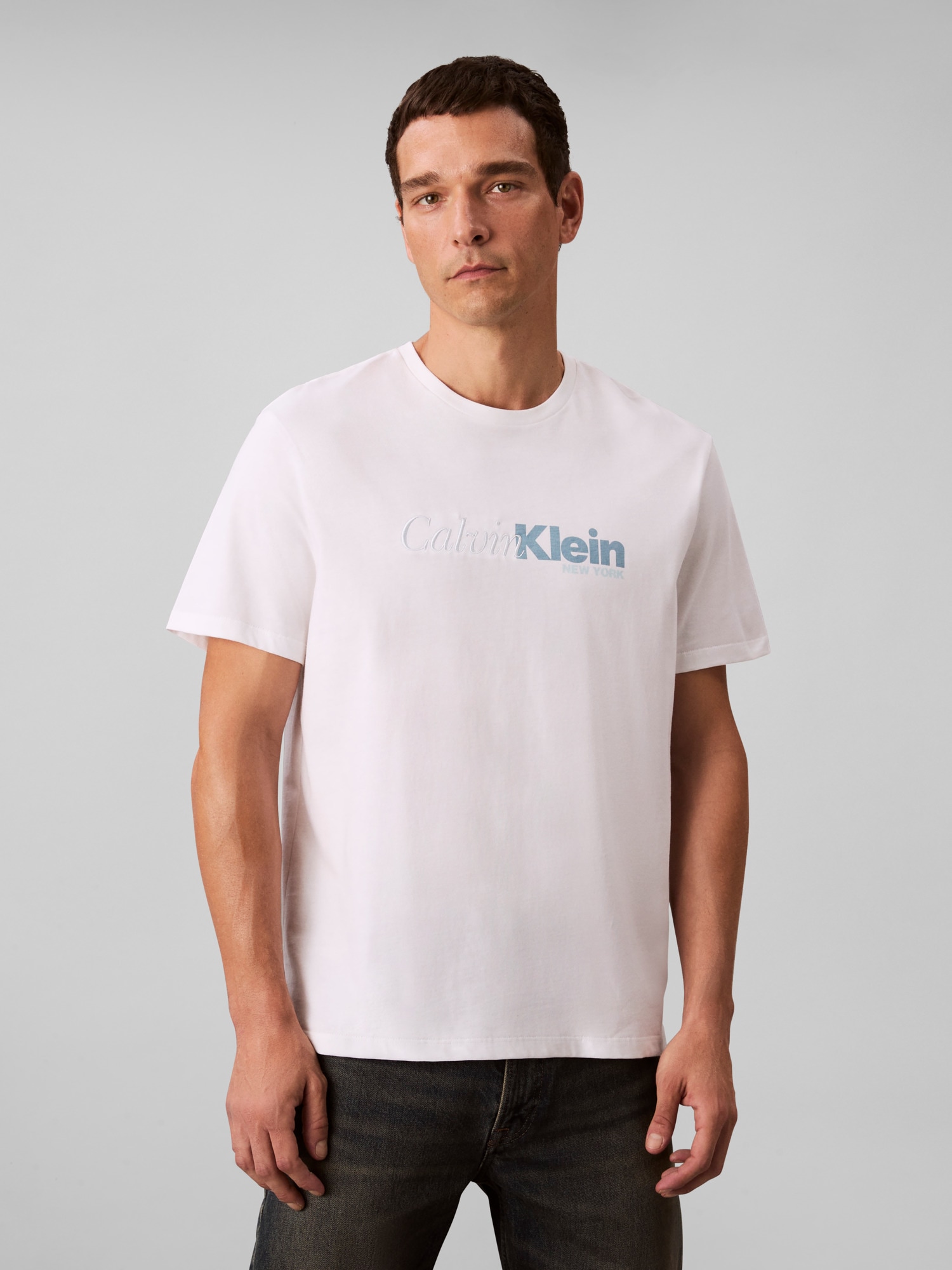 Calvin Klein T-Shirt "SS 20S EU CALVIN CURSIVE GRAPHIC" Mit Rundhalsausschnitt, regular fit