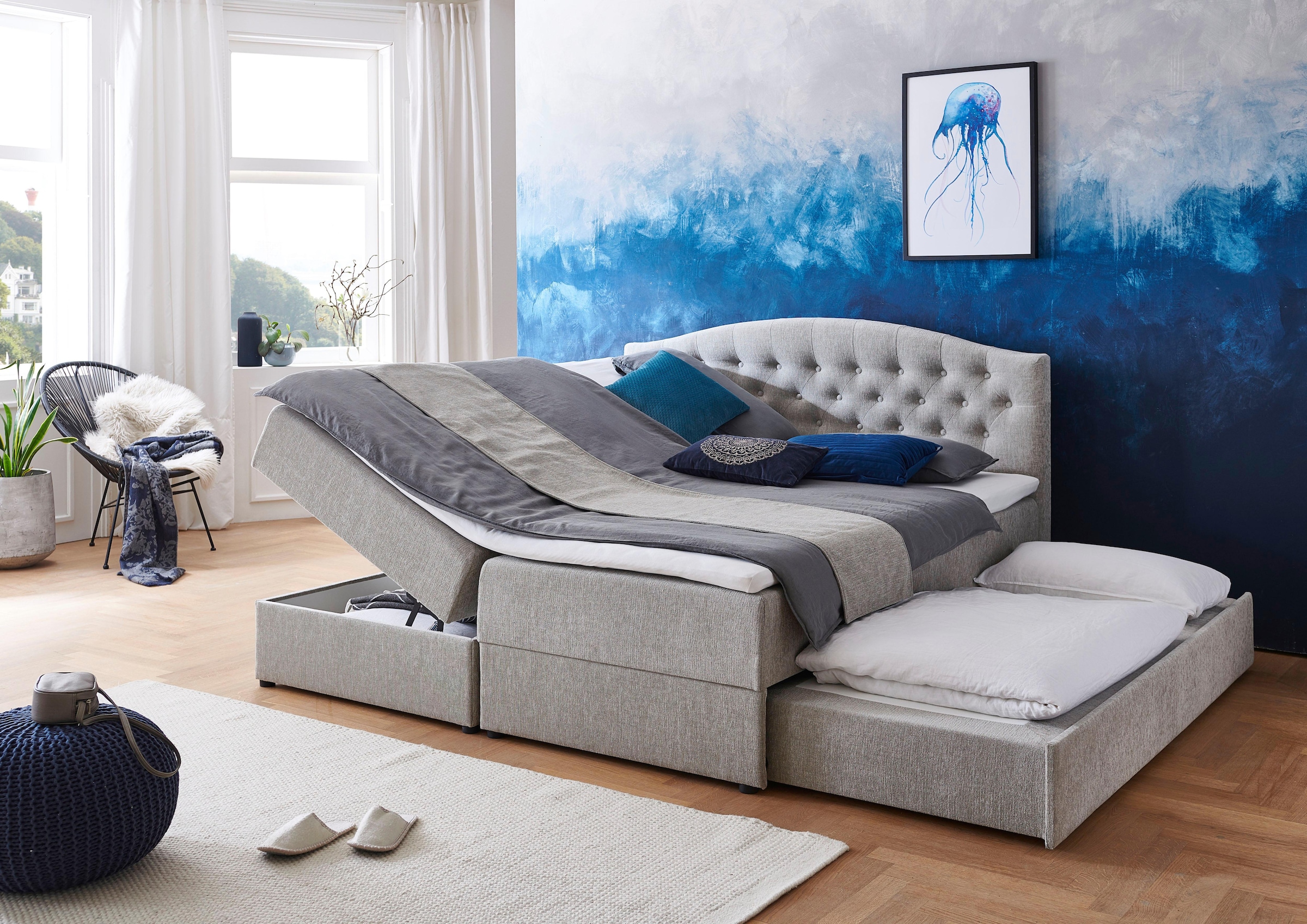 ❤ ATLANTIC home collection Boxspringbett »Lotte«, mit Topper, Bettkasten  und Gästebett ordern im Jelmoli-Online Shop