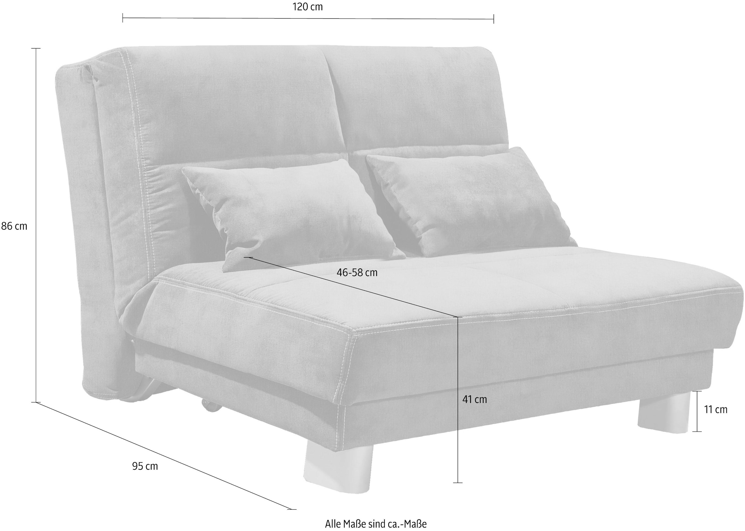 INOSIGN Schlafsofa »Gina«, mit einem Handgriff vom Sofa zum Bett