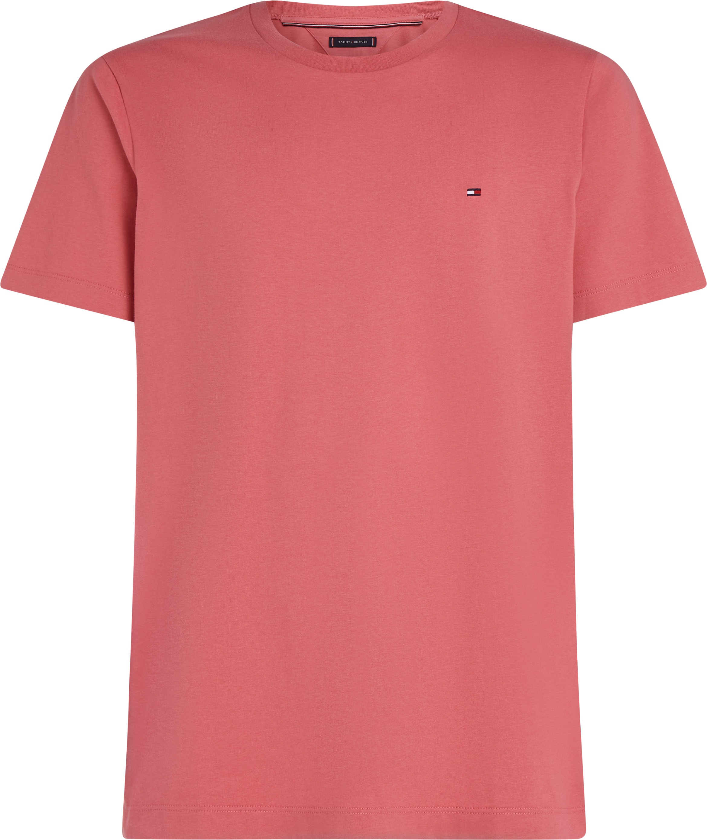 Tommy Hilfiger T-Shirt »ESSENTIAL REG FIT SOLID TEE mit Stickerei und Rundhals«, unifarben, casual, regular fit, Baumwolle, Rundhals