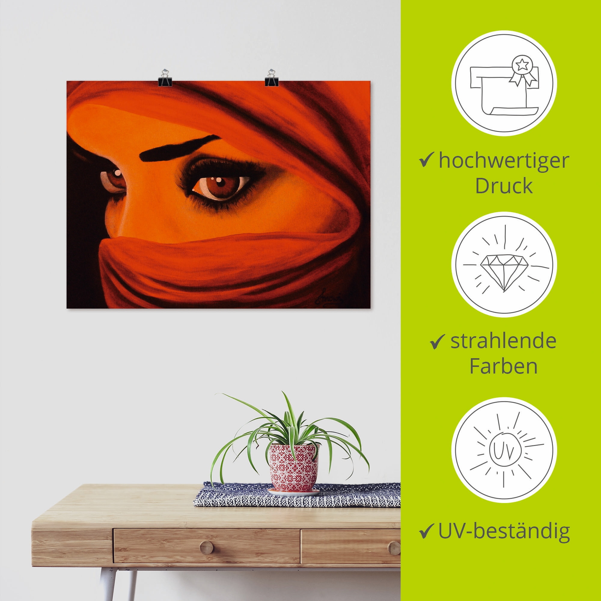 Artland Wandbild »Tuareg-Die von Gott Verlassene«, Frau, (1 St.), als Leinwandbild, Poster in verschied. Grössen