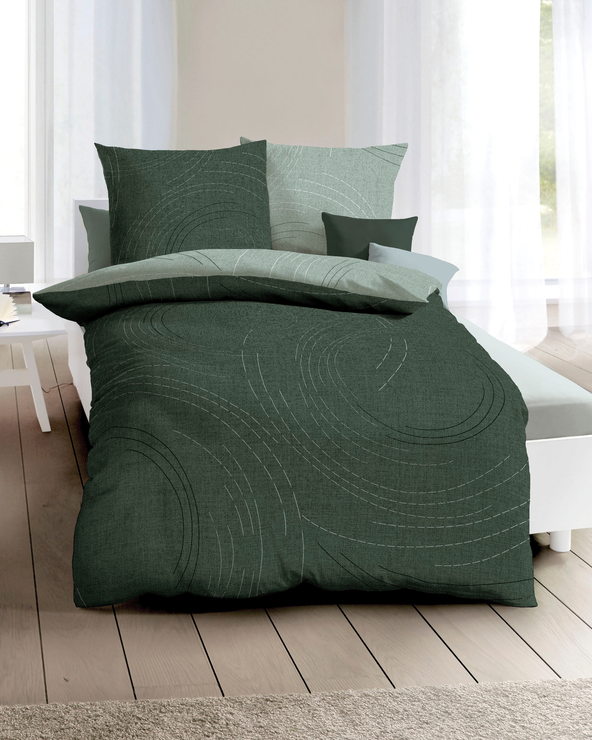 Kaeppel Wendebettwäsche »Jaro, in Gr. 135x200, 155x220 oder 200x200 cm«, mit Reissverschluss, 100% Baumwolle, Bettwäsche mit zeitlosem Design