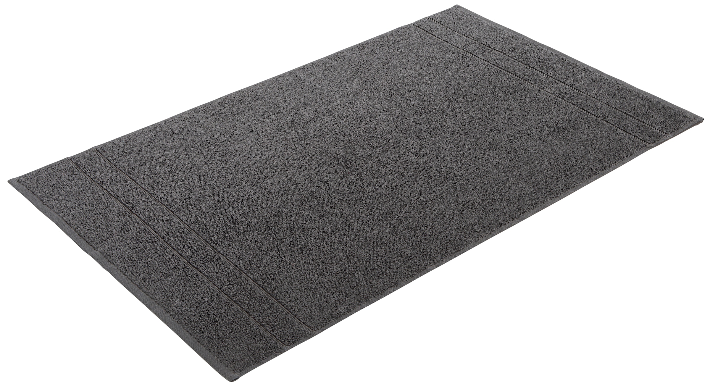 my home Badematte »Inga, 2 tlg. Hotelmatten-Set«, beidseitig nutzbar-schnell trocknend-strapazierfähig-fussbodenheizungsgeeignet, feine Bordüre, einfarbig, 100% Baumwolle, 2-teiliges Badematten-Set
