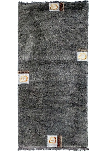 Wollteppich »Nepal Teppich handgeknüpft silber«, rechteckig