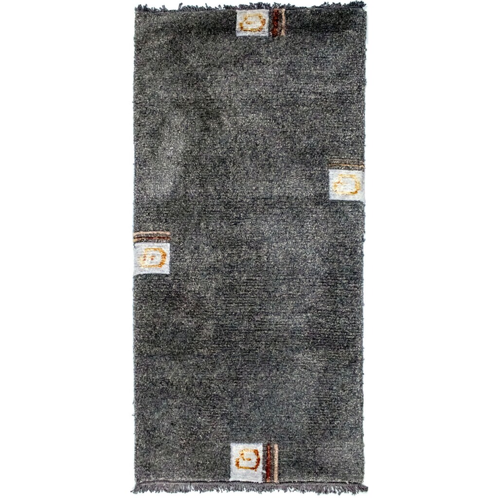 morgenland Wollteppich »Nepal Teppich handgeknüpft silber«, rechteckig