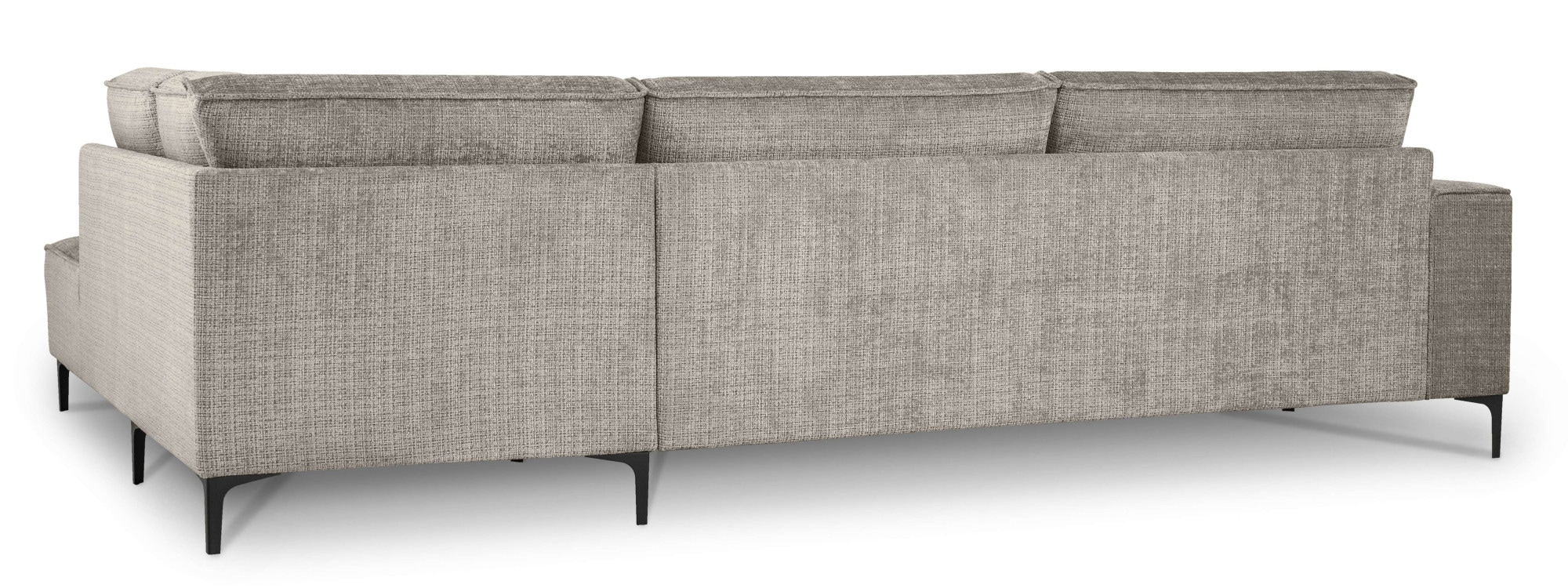 Places of Style Ecksofa »Polsterecke Oland, Struktur, Flachgewebe, Luxus-Microfaser, Boucle«, L-Form, 289 cm, Wellenunterfederung, Skandi-Design, Metallfüsse
