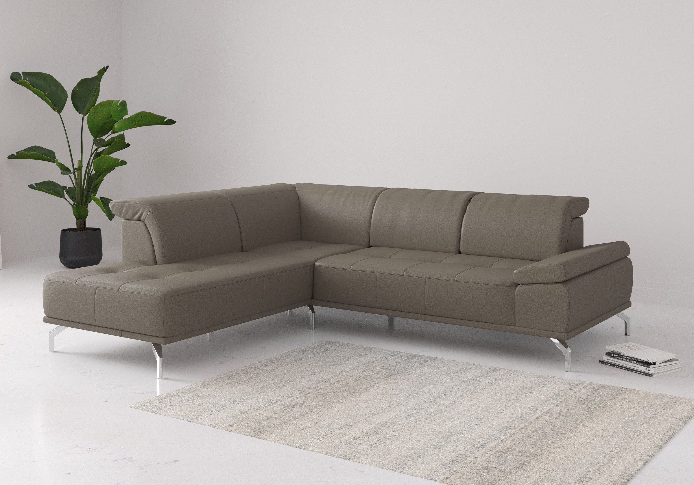 GOODproduct Ecksofa "Caluna" Inkl.Sitztiefenverstellung, wahlweise mit Kopf- und Armteilverstellung