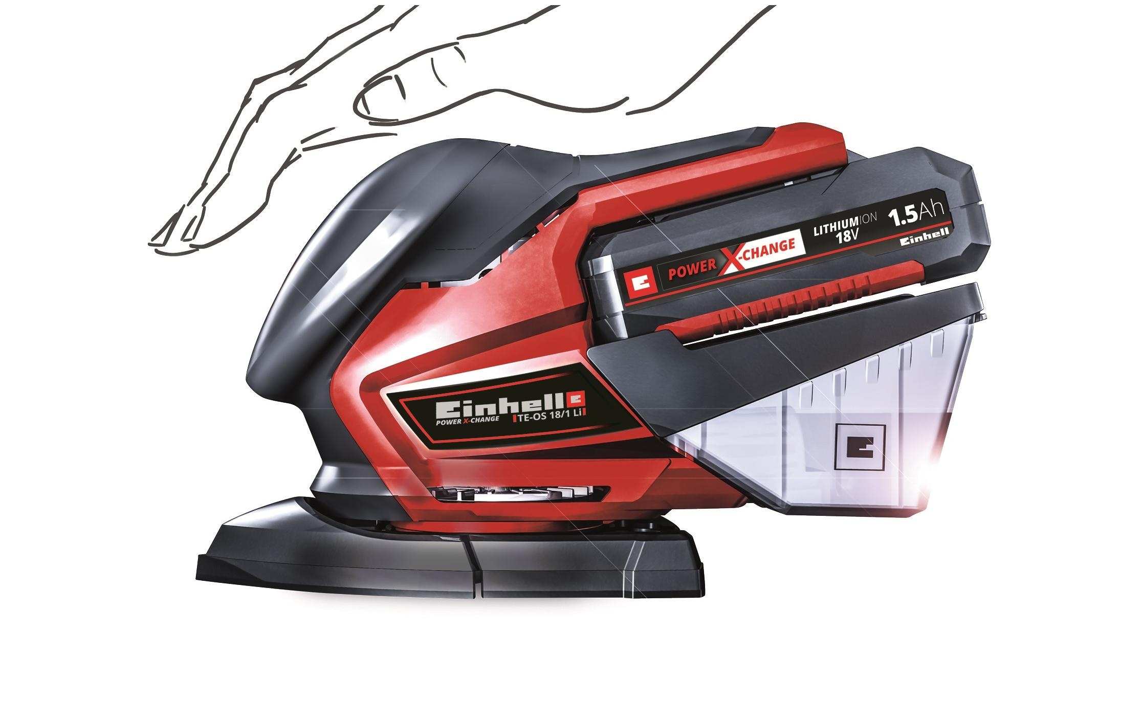 Einhell Akku-Multischleifer »TE-OS 18/150 Li Solo«, Schleifpapiergrösse (Kletthaftung): 150 x 150 x 100 mm