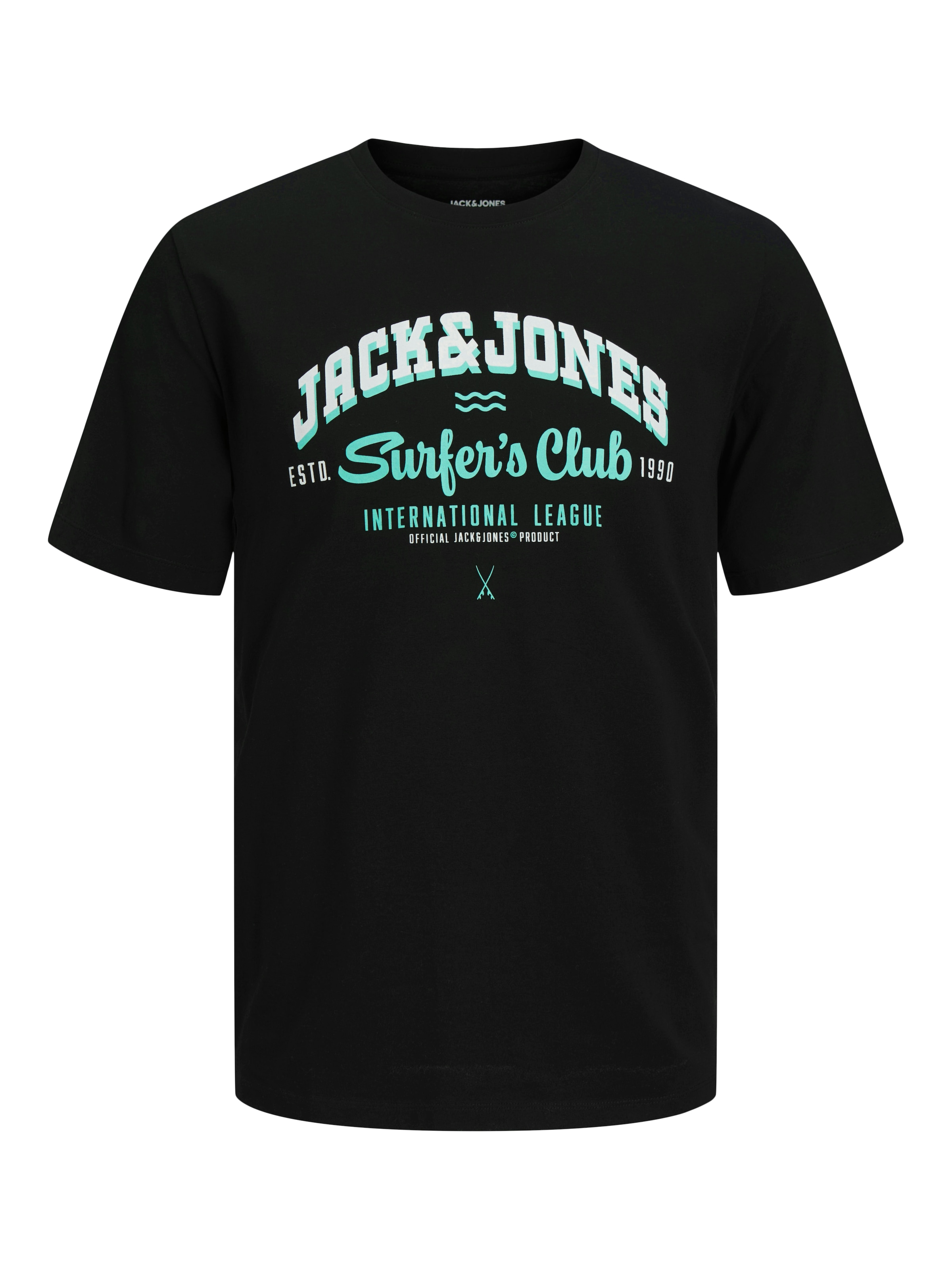 Jack & Jones Rundhalsshirt »JJELOGO TEE SS O-NECK 2 COL SS25 5PK MP«, (Packung, 5 tlg.)