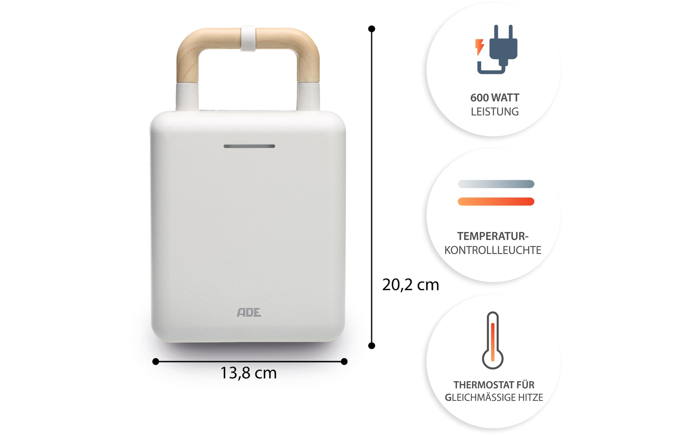 ADE Waffeleisen »Weiss«, 600 W