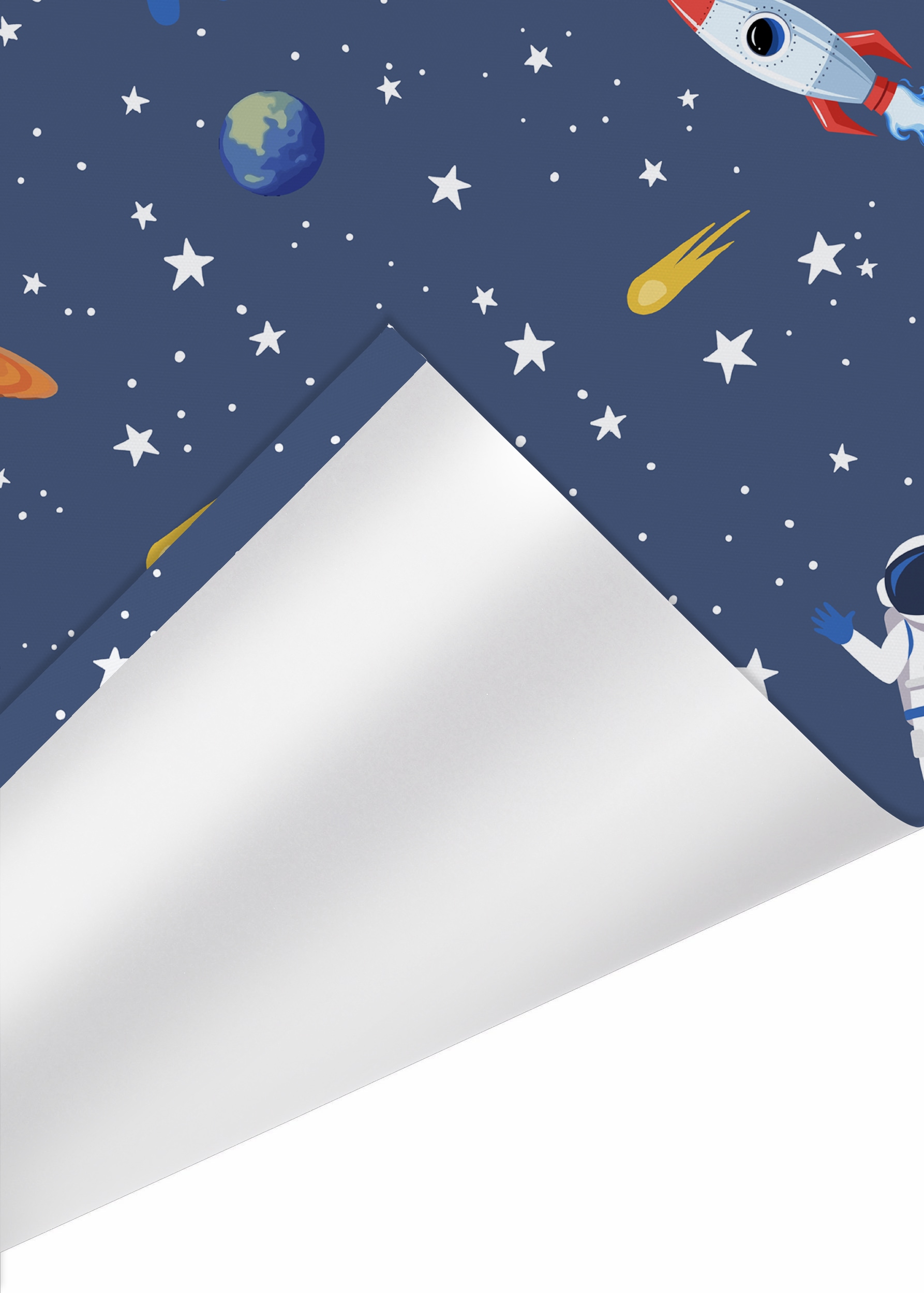 Lüttenhütt Rollo »ASTRONAUT«, verdunkelnd, Blendschutz-Sichtschutz-Verdunkelung, ohne Bohren, freihängend, Fixmass, Klemmfix, Astronaut, Kinderrollo -NEUHEIT!