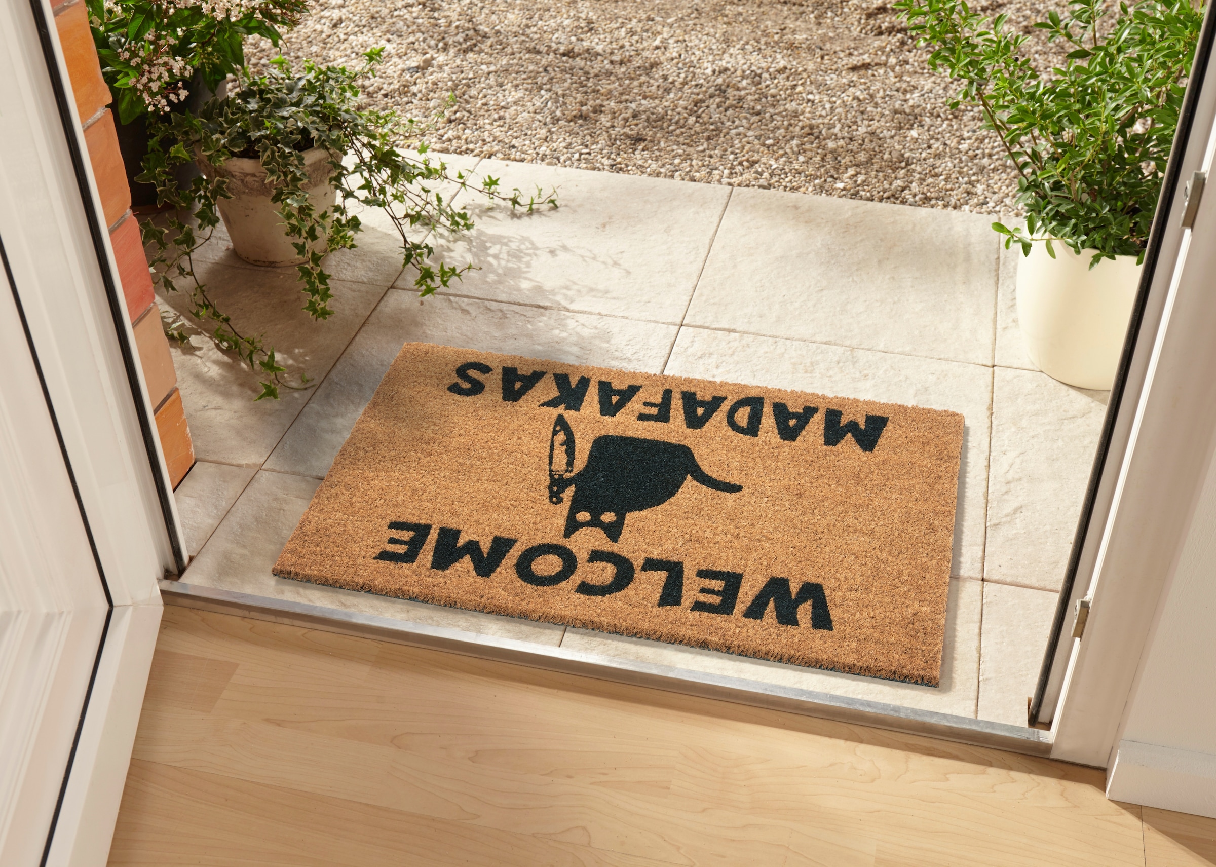 HANSE Home Fussmatte »Mix Mats Kokos Welcome Madafakas, Türmatte«, rechteckig, 15 mm Höhe, Kokos, Schmutzfangmatte, Outdoor, Rutschfest, Innen, Kokosmatte, Flur