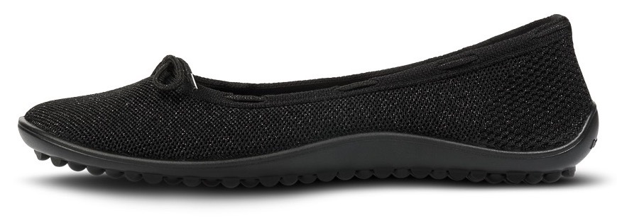 Leguano Barfussschuh »TANGO«, Ballerina, Slipper, Bequemschuh mit Zierschleife und Glitzer