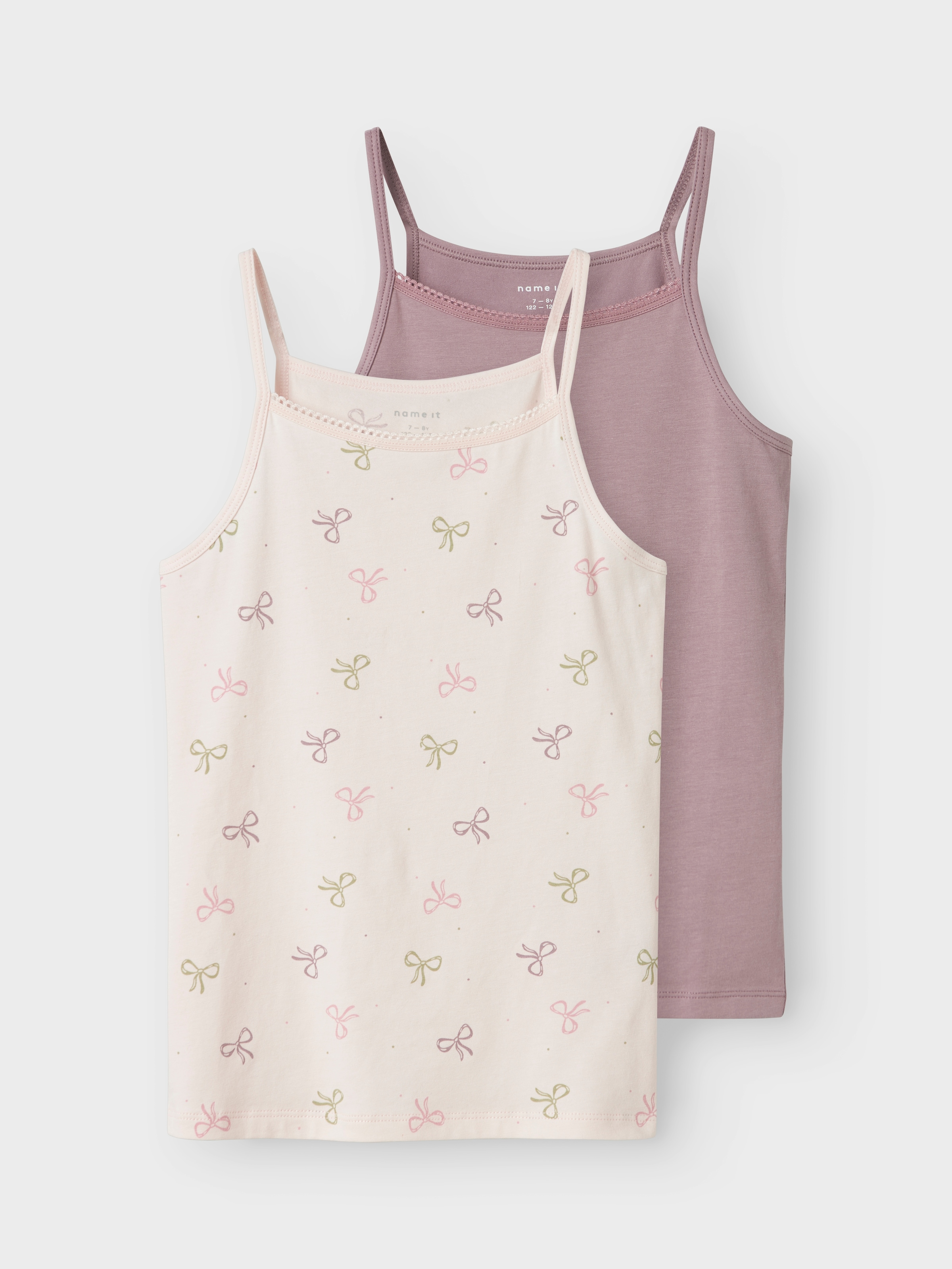 Name It Unterhemd »NKFSTRAP TOP 2P BARELY PINK BOW NOOS« Packung, 2 Stk.