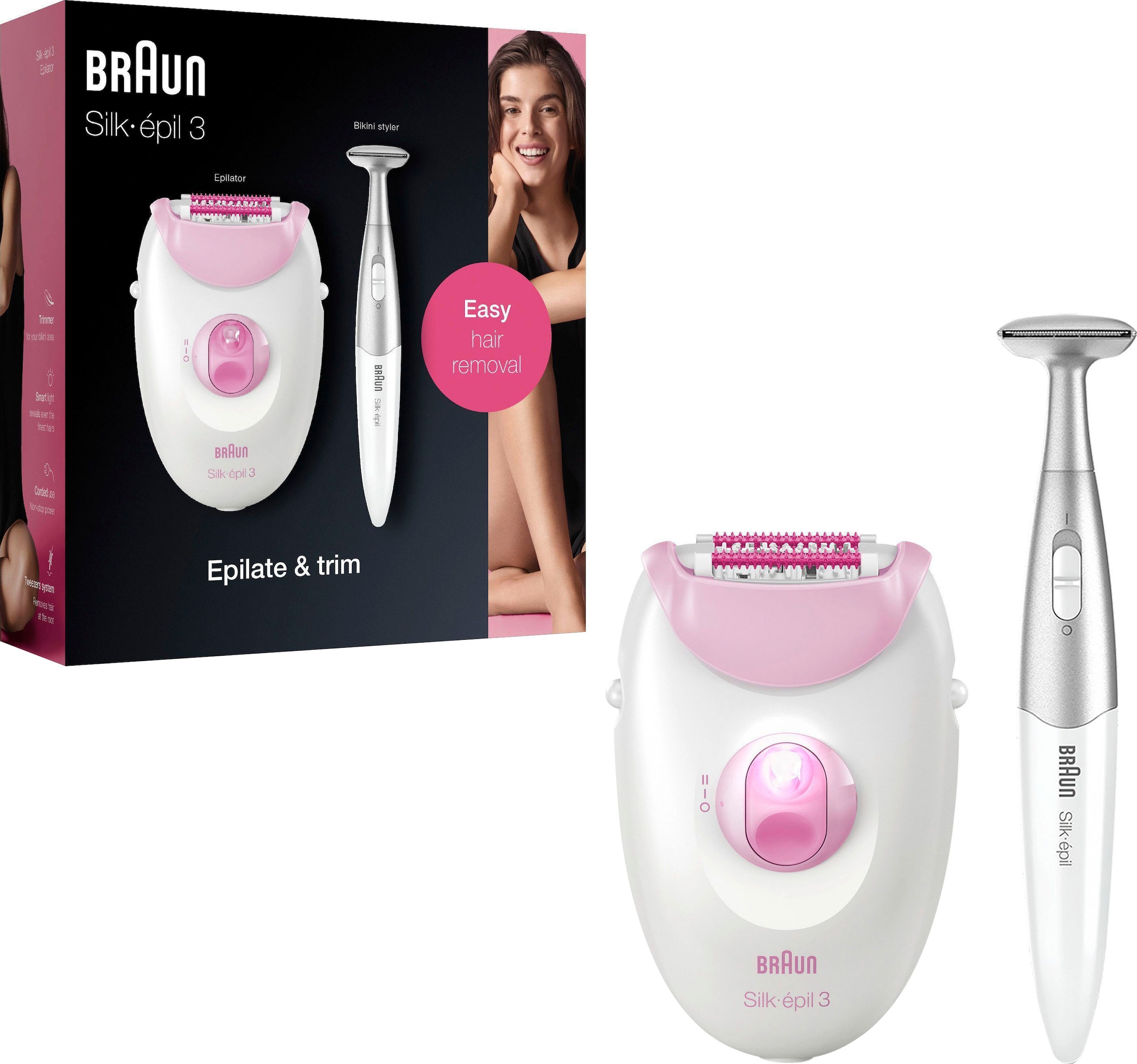 ❤ Braun Epilierer »Silk-épil 3 3-321«, Smartlight-Technologie, mit den  Massagerollen kaufen im Jelmoli-Online Shop