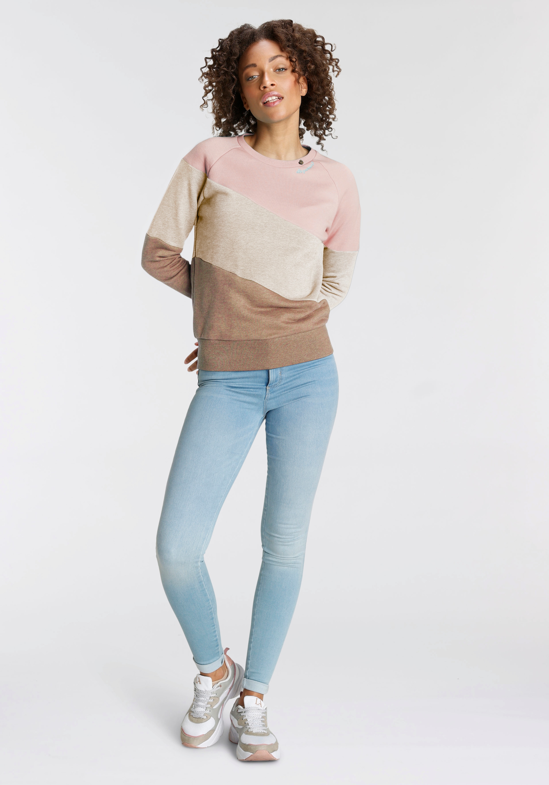 Ragwear Sweater »JOHANKA BLOCK«, Crew Neck im Color-Blocking Design