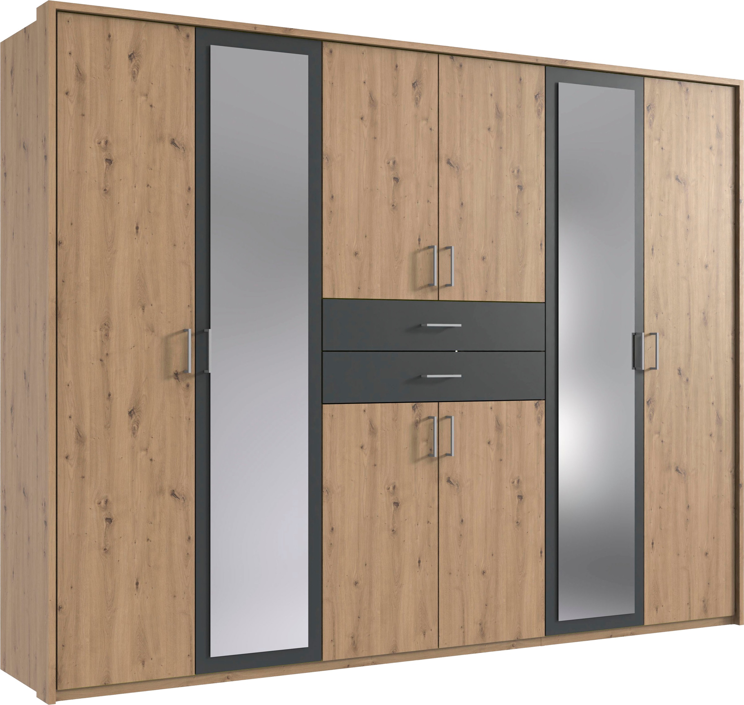 Wimex Kleiderschrank »Diver Drehtürenschrank mit Spiegel, 180, 225 o. 270cm breit« Bestseller Schlafzimmerschrank wahlweise 3 Innenausstattungen