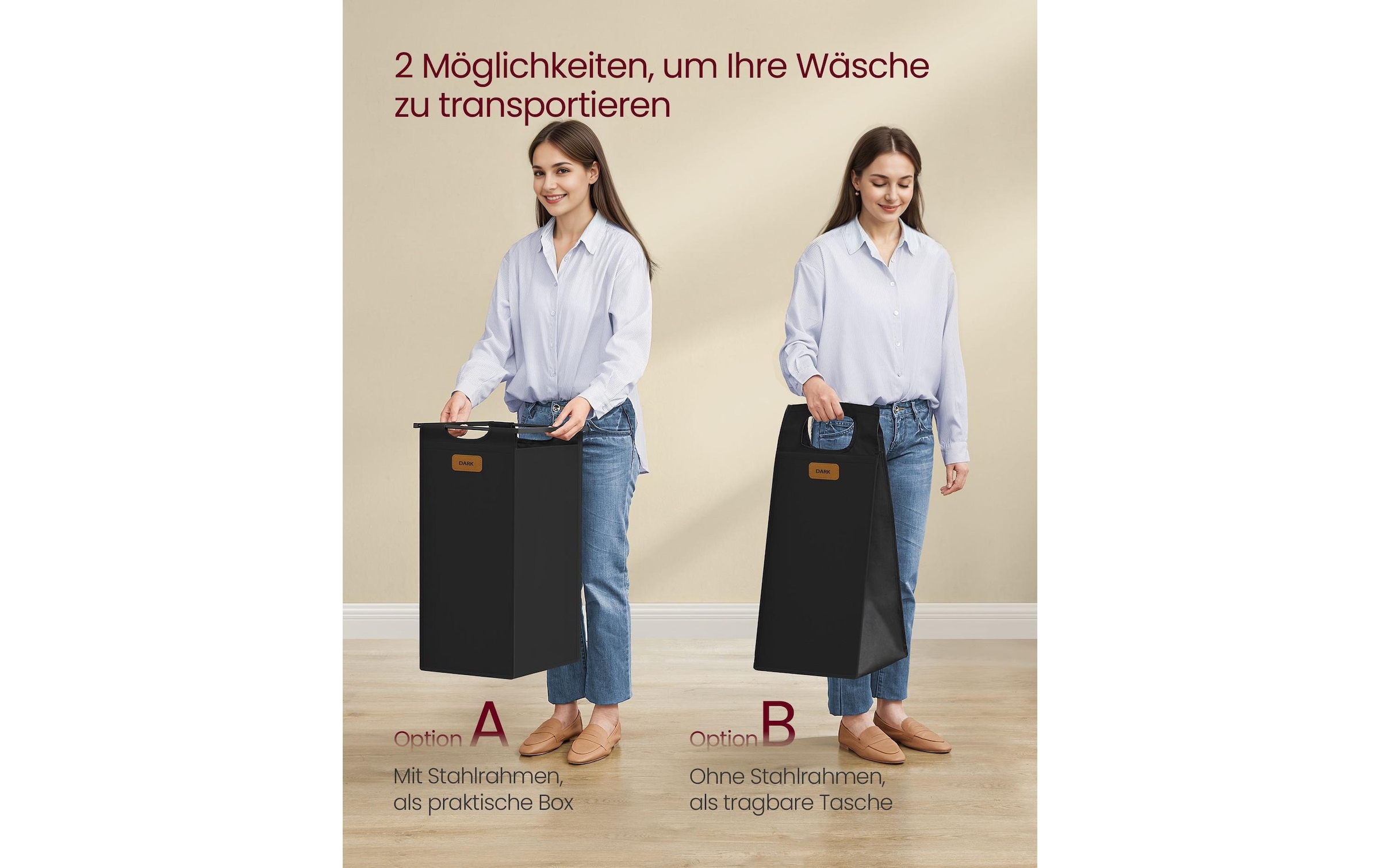 VASAGLE Wäschekorb »3 x 50 l«, (3 St.)