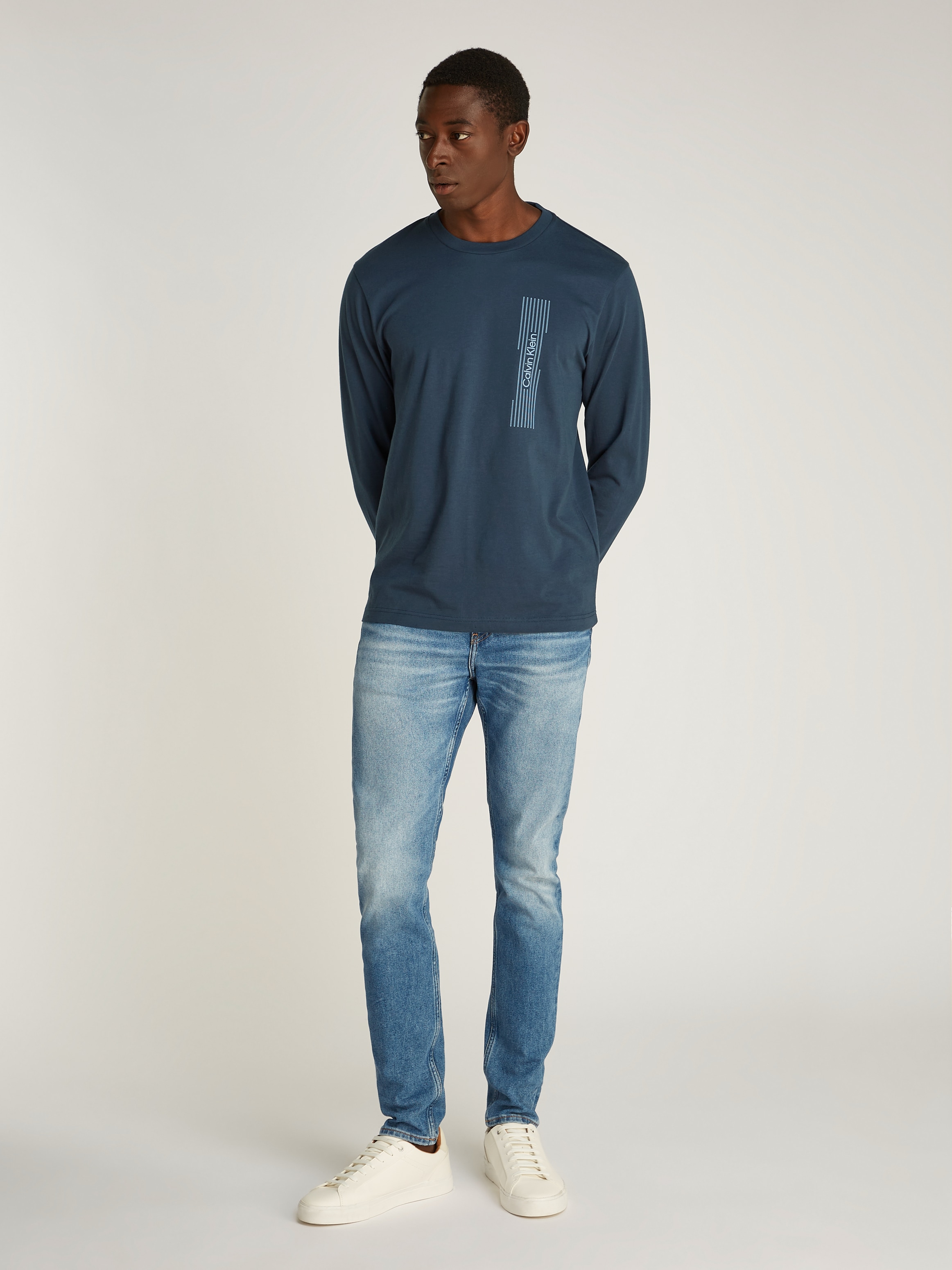 Calvin Klein Langarmshirt »HORIZONTAL LOGO LS T-SHIRT«, mit Logoprägung