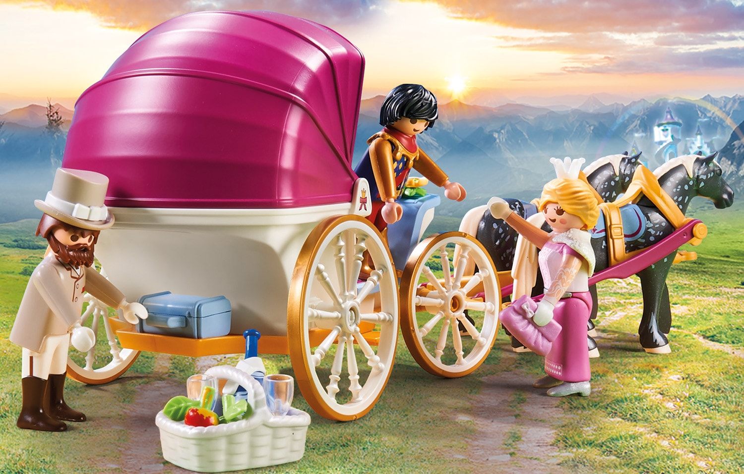 Playmobil® Konstruktions-Spielset »Romantische Pferdekutsche (70449), Princess«, (60 St.), Made in Germany