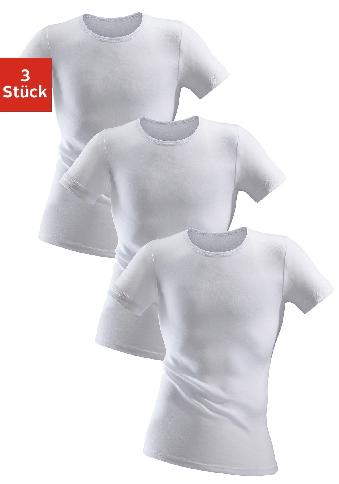 shoppen Tag Jelmoli-Versand Basic - (3 jeden Clipper für schlichtes Feinripp, T-Shirt Unterhemd, Unterziehshirt, online in St.), |