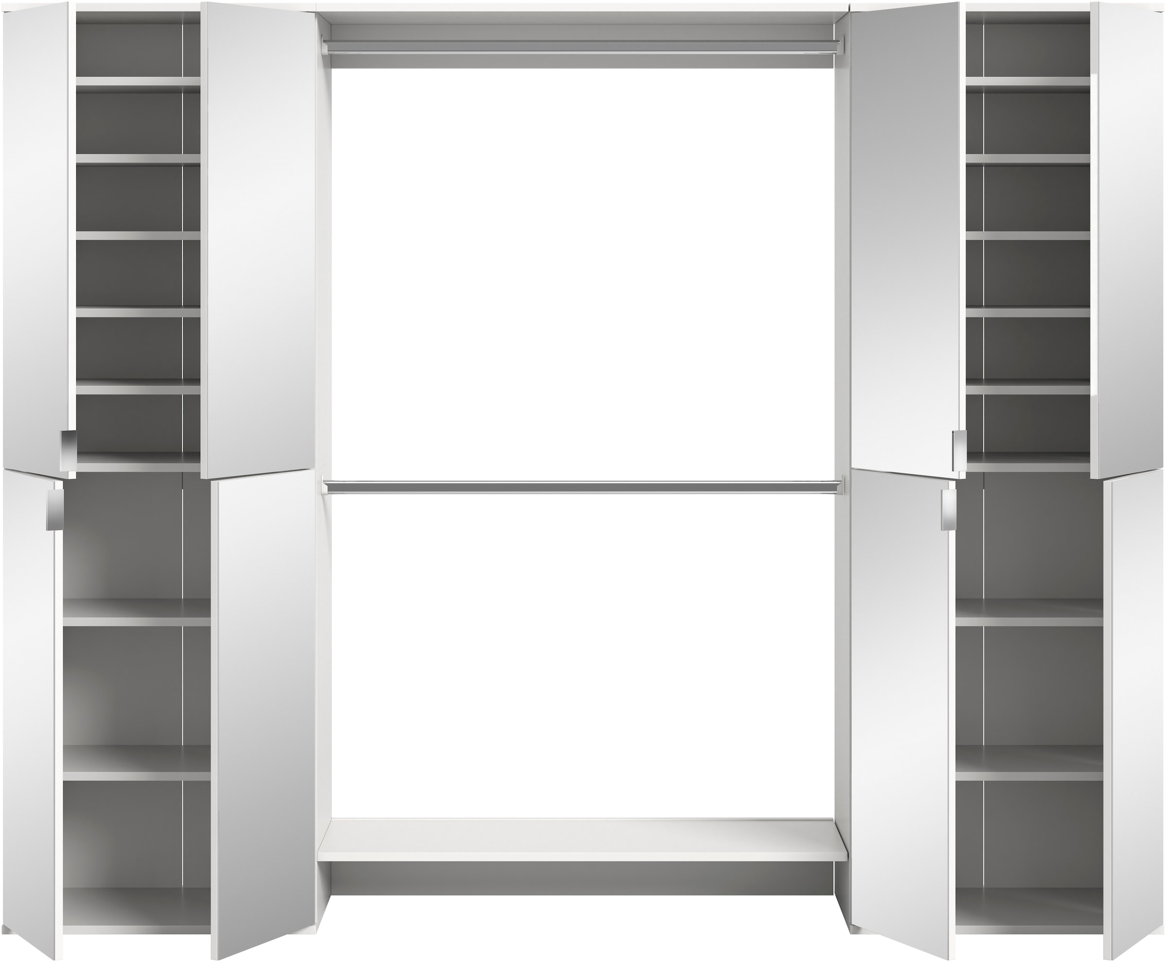 INOSIGN Garderoben-Set »Trondheim, Garderobenset 3-tlg. Breite 232 cm,«, (3 St.), best. aus: 2x Spiegelschrank, 2 Kleiderstanden, Flur, Diele