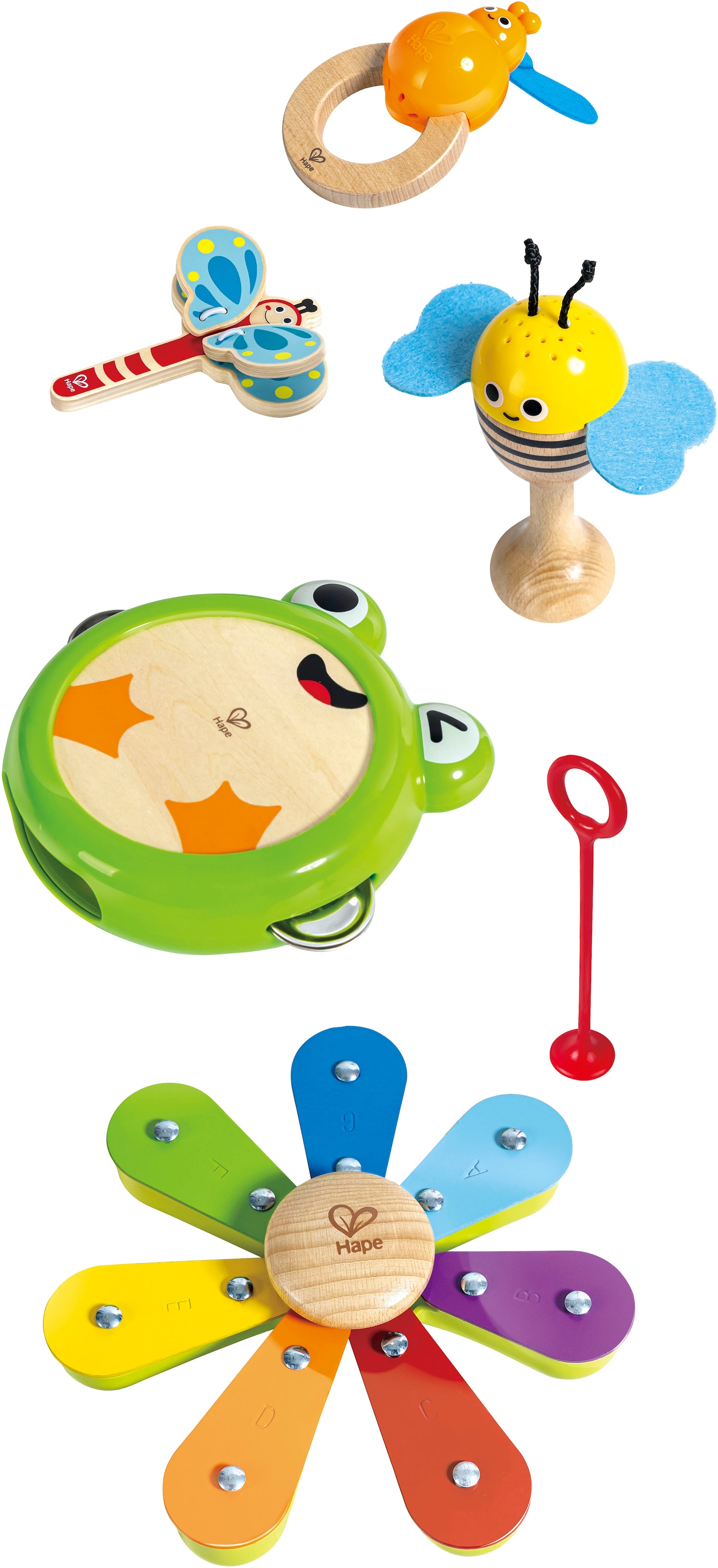 Hape Spielzeug-Musikinstrument »Rhythmus-Kit Natur«, (Set)