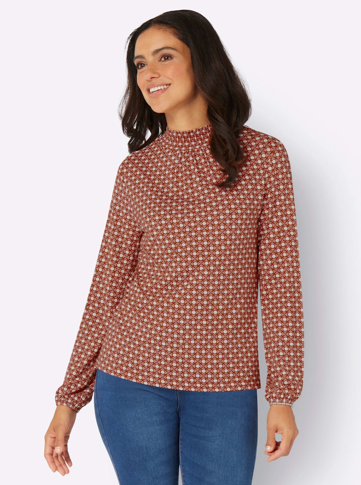 Inspirationen Langarmshirt »Stehkragen-Shirt«, (1 tlg.)