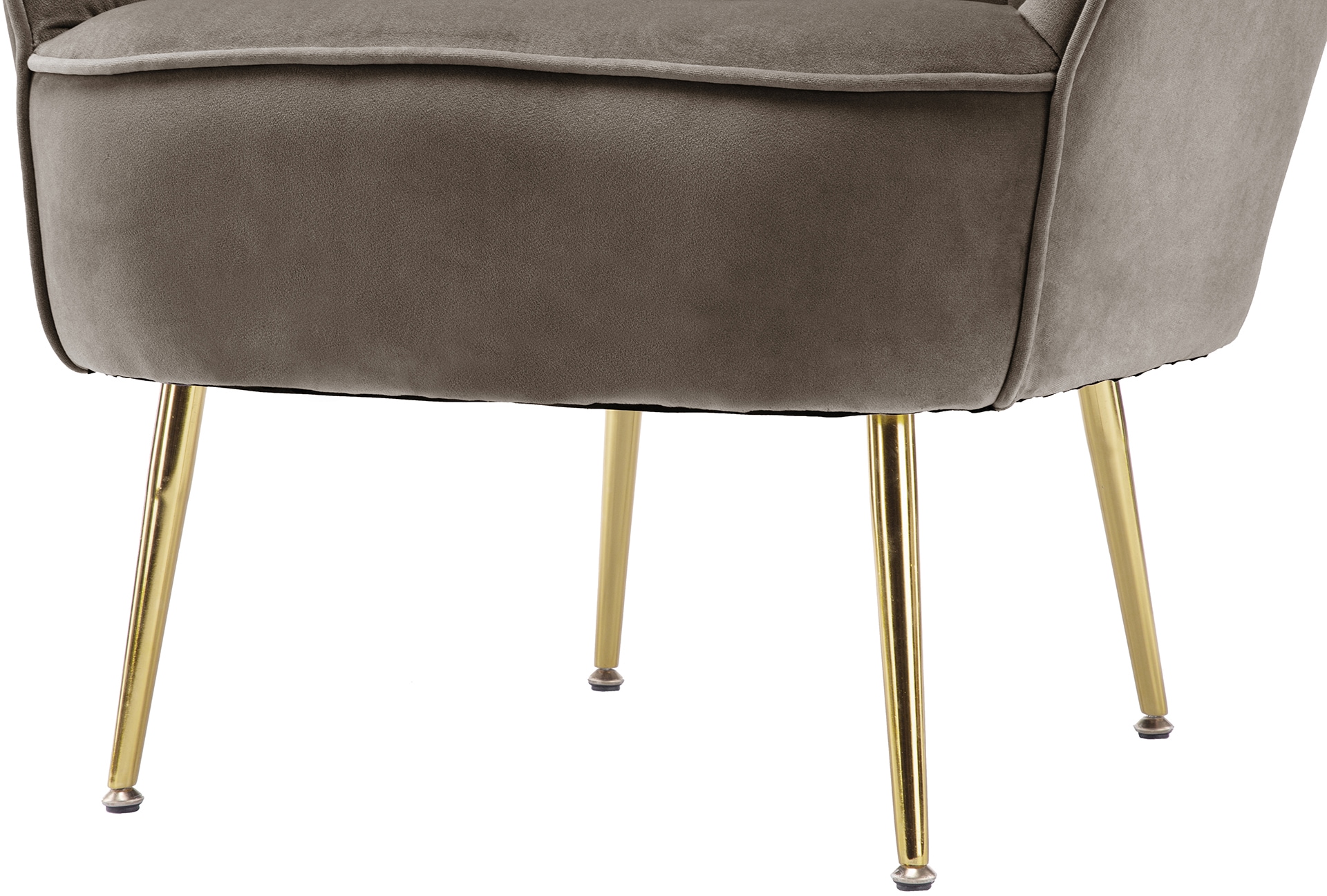 Kayoom Sessel »Loulan 125, gemütlicher Cocktail-Sessel, edler Samtbezug«, (1 St.), Cocktail-Sessel, Rückenlehne mit Ziernaht, Metallbeine in Goldfarben