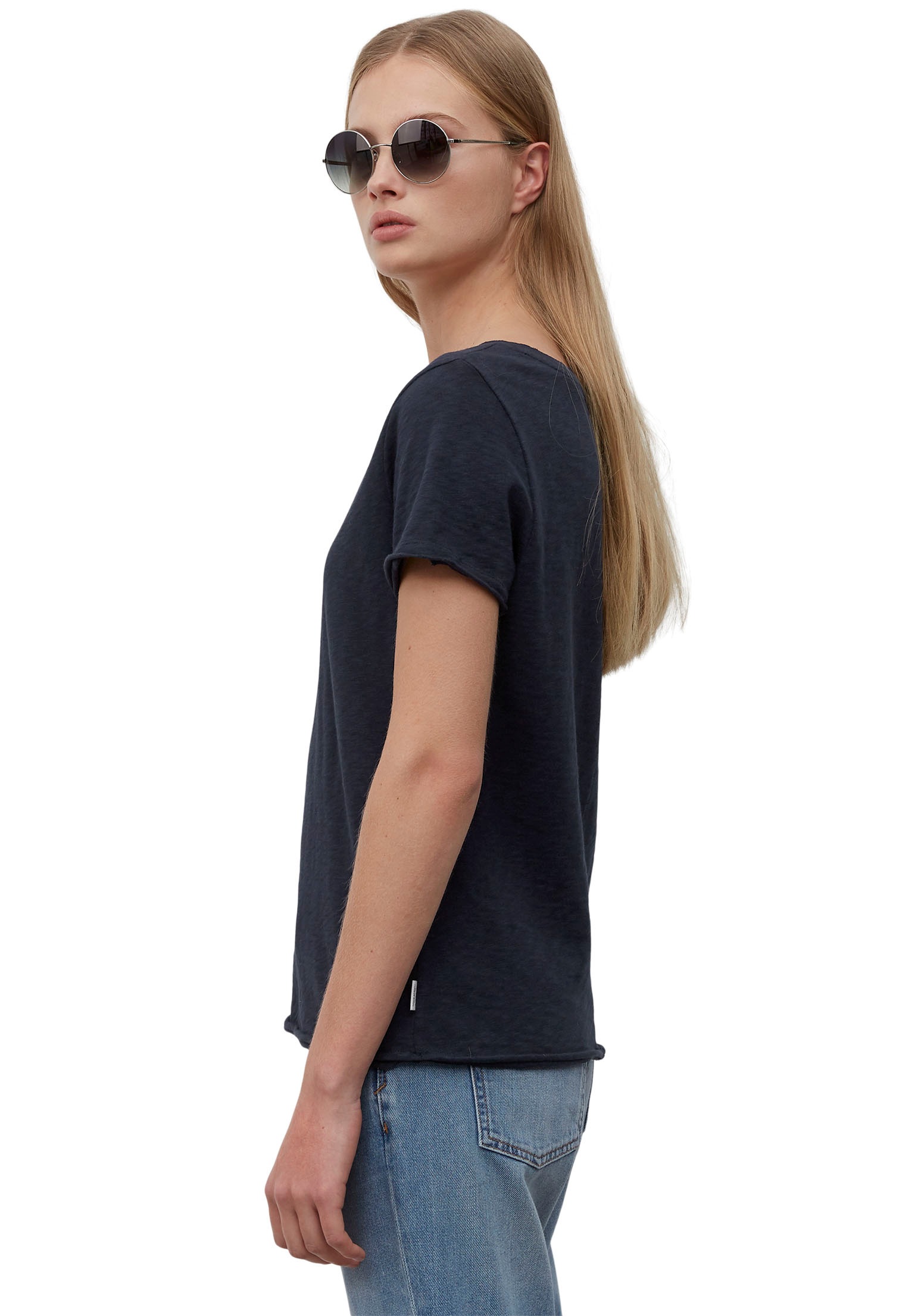 Marc O'Polo DENIM T-Shirt, mit abgerundetem V-Neck