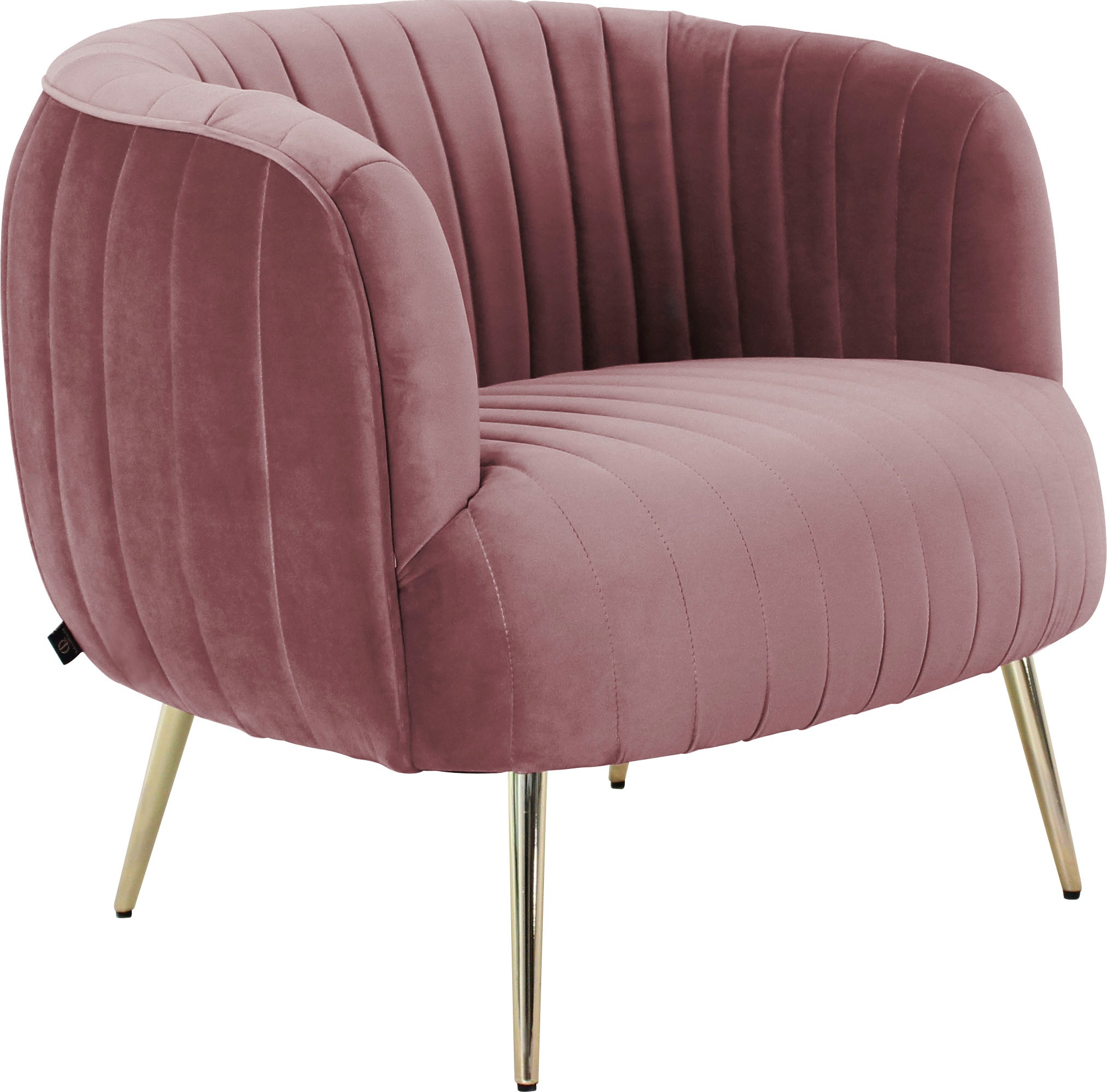 Leonique Sessel »Eveline«, Luxus-Microfaser, Cocktailsessel mit goldfarbenenen Füssen
